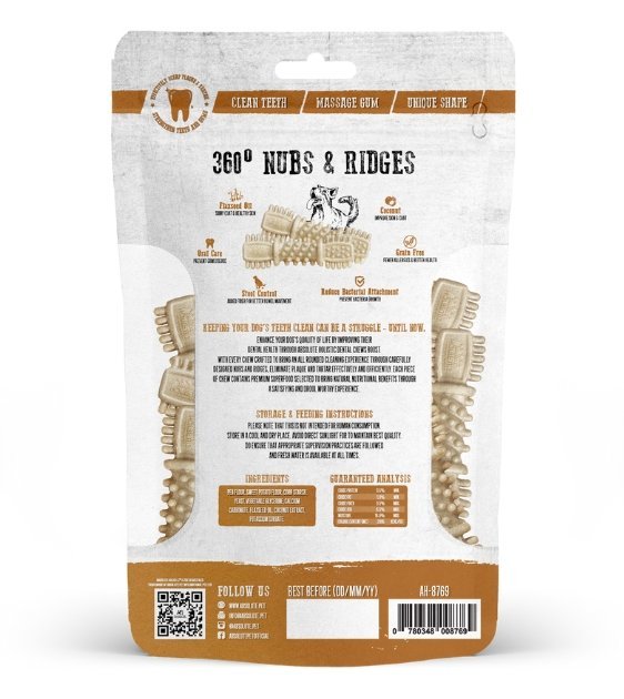 Absolute Holistic Petite Dental Dog Chews - Coconut Flavor | Natural Teeth Cleaning Treats for Small Dogs | Perfect for Puppy Training & Dental Care at Home