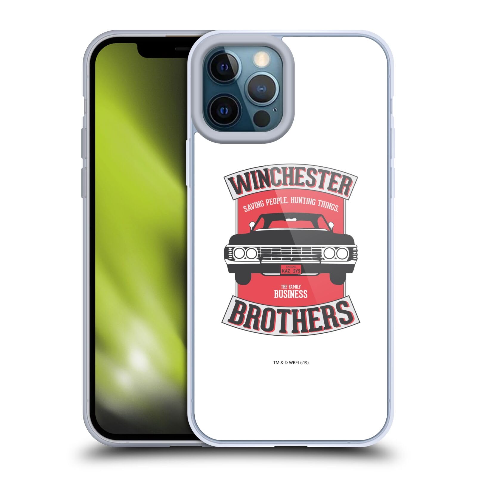 Officially Licensed Supernatural Winchester Brothers iPhone 12 Pro Max Case - Soft Gel Protective Cover with 2 Vector Designs | Perfect for Fans, Daily Use & Gift Giving