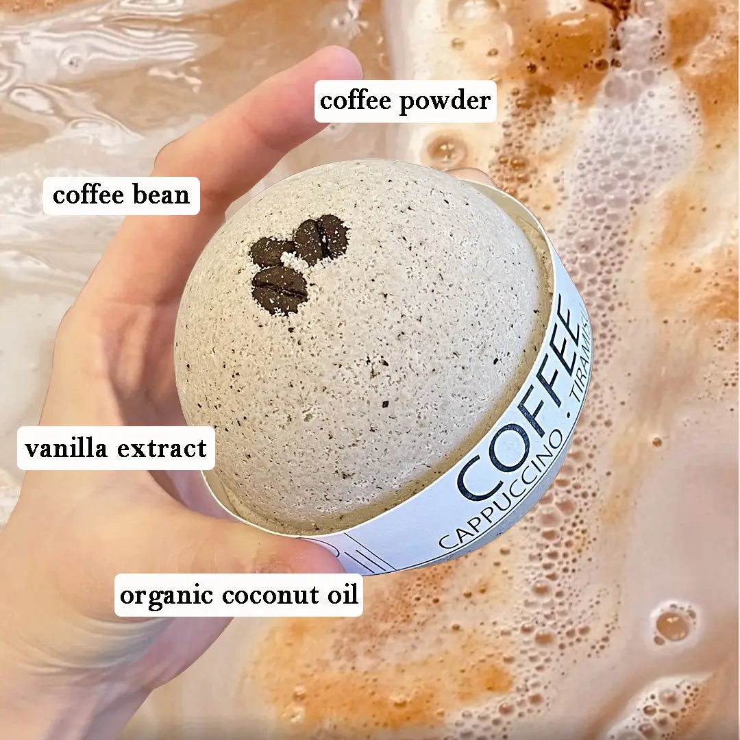 Luxury Cappuccino & Tiramisu Scented Bath Bomb for Relaxation - Moisturizing & Aromatherapy for Spa, Self-Care & Gift Giving