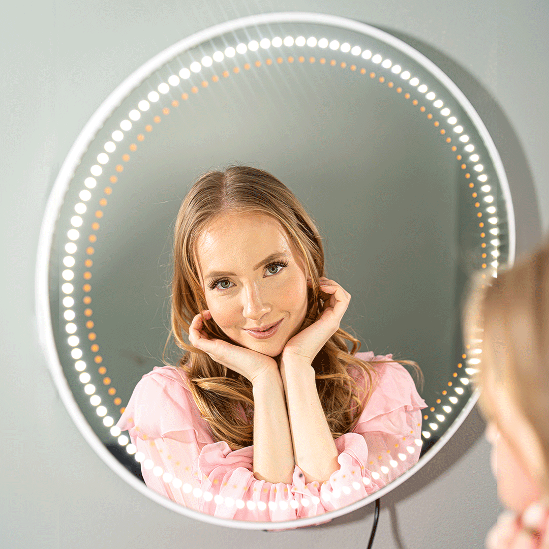 Premium LED Riki Wall Mount Vanity Mirror with Remote Control - Dimmable Touch Screen Bathroom Mirror for Makeup, Shaving & Home Decor