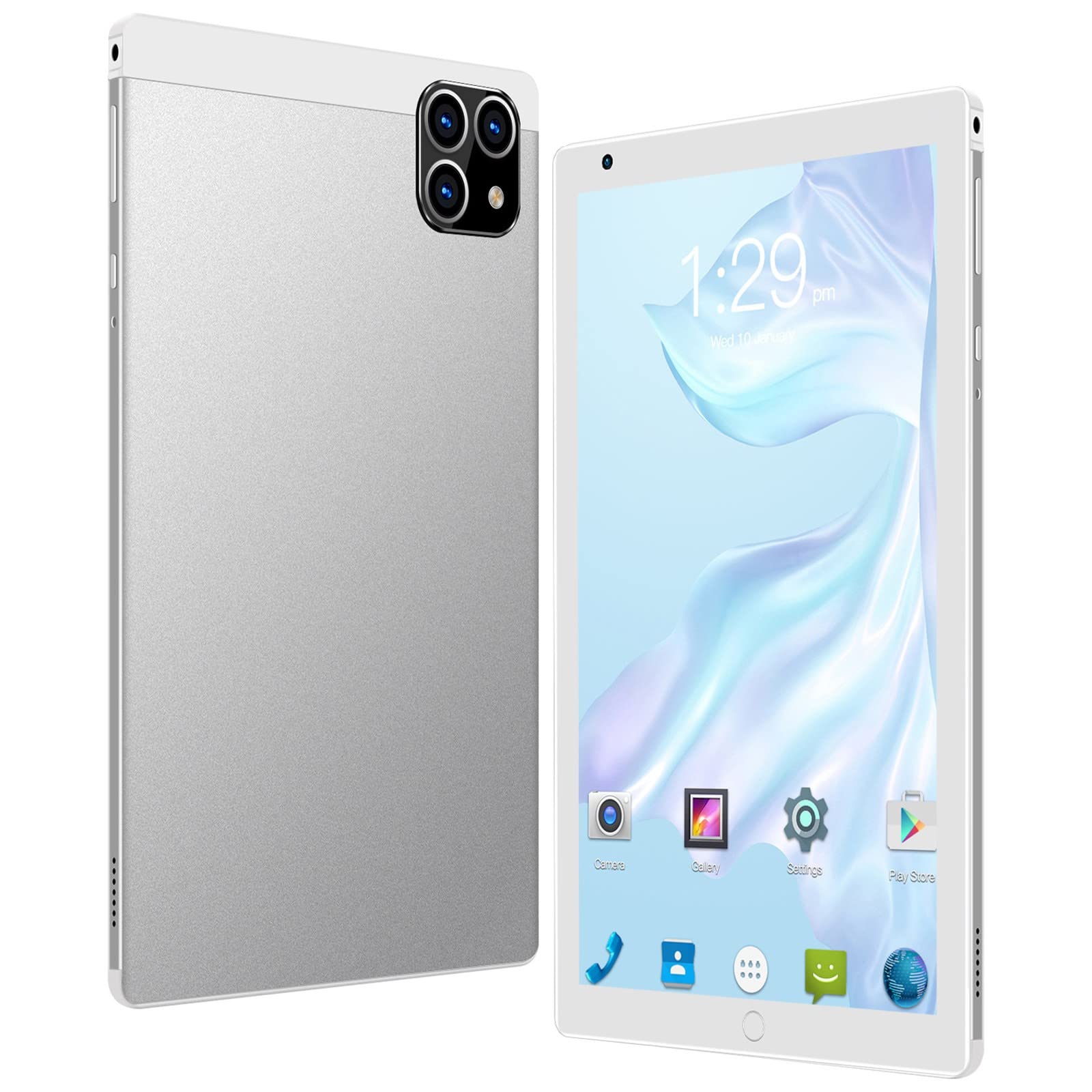 8 Inch Android 11 Tablet with 512GB Storage, Dual SIM, WiFi, Bluetooth, GPS - Quad Core HD Touchscreen Tablet Compatible with iPad (White) - Perfect for Work, Travel & Entertainment