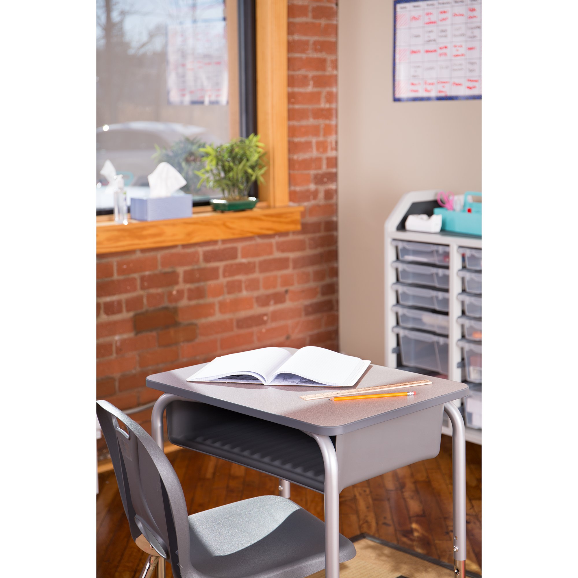 Adjustable Student Desk with Storage - Gray/Graphite for Home & School
