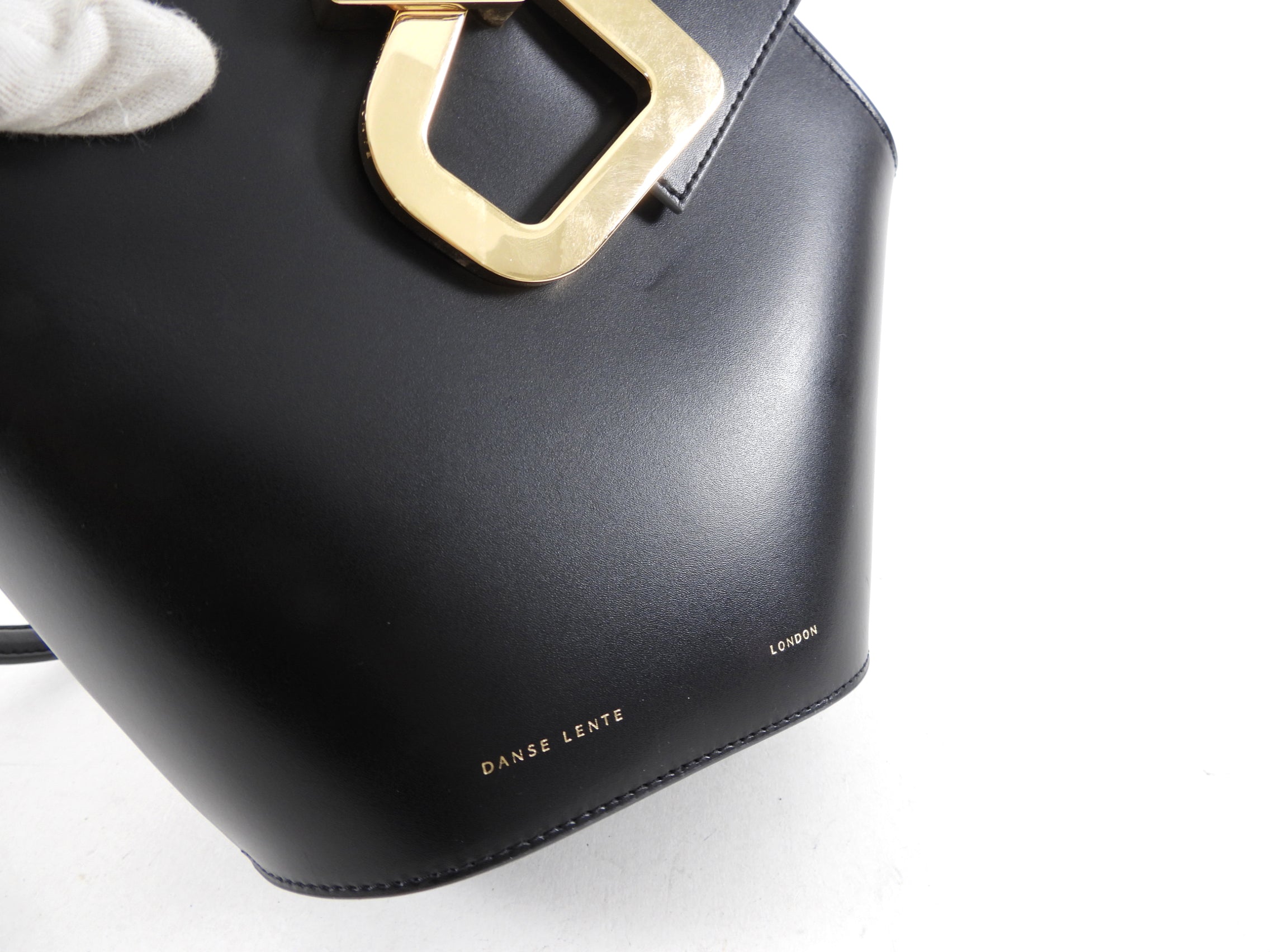 Danse Lente Johnny Black Leather Shoulder Bag for Women - Stylish Crossbody Purse for Work, Travel & Everyday Use