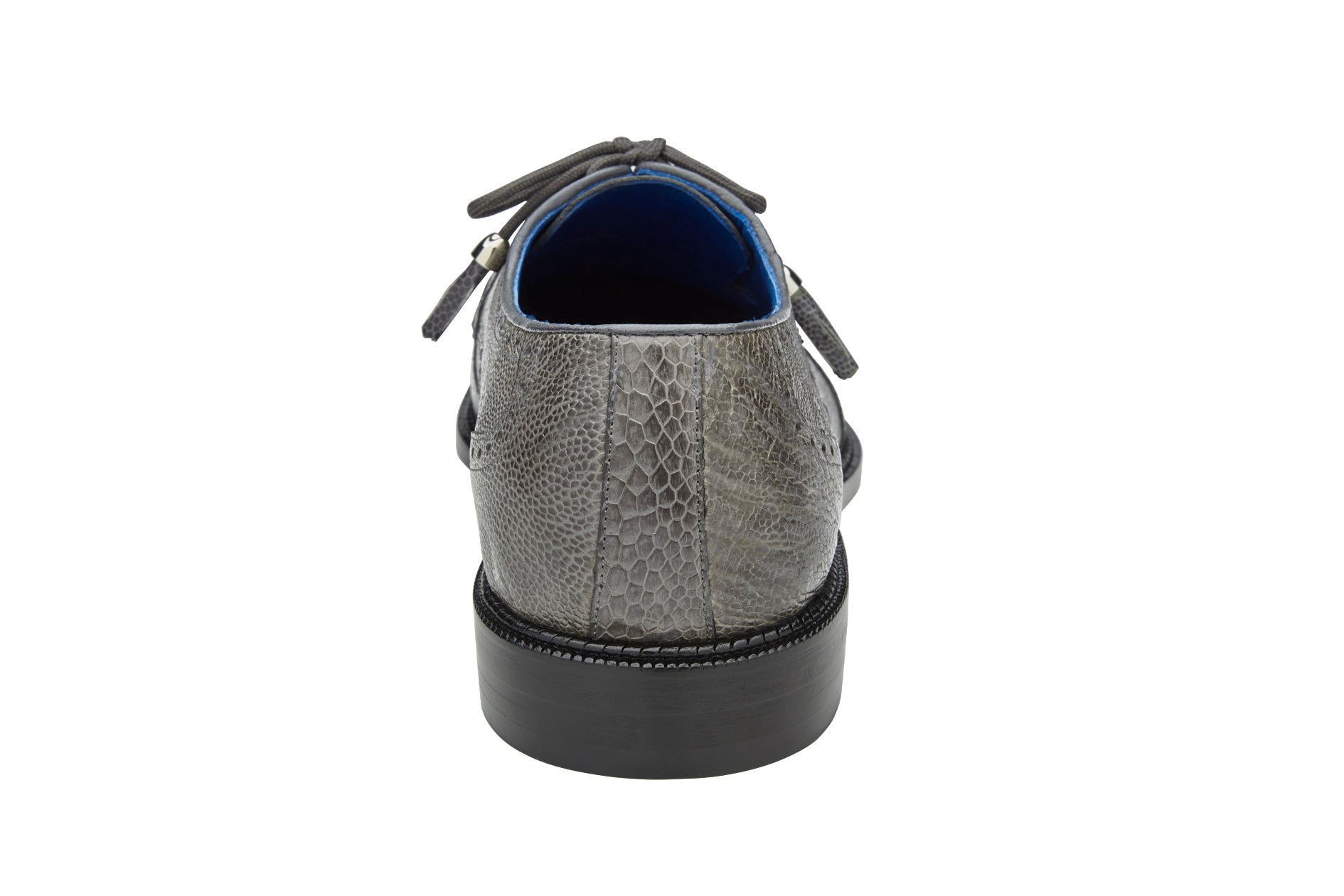 Belvedere Batta Genuine Ostrich Leather Dress Shoes for Men - Gray (14006) | Premium Business Formal Shoes for Office, Weddings & Special Occasions
