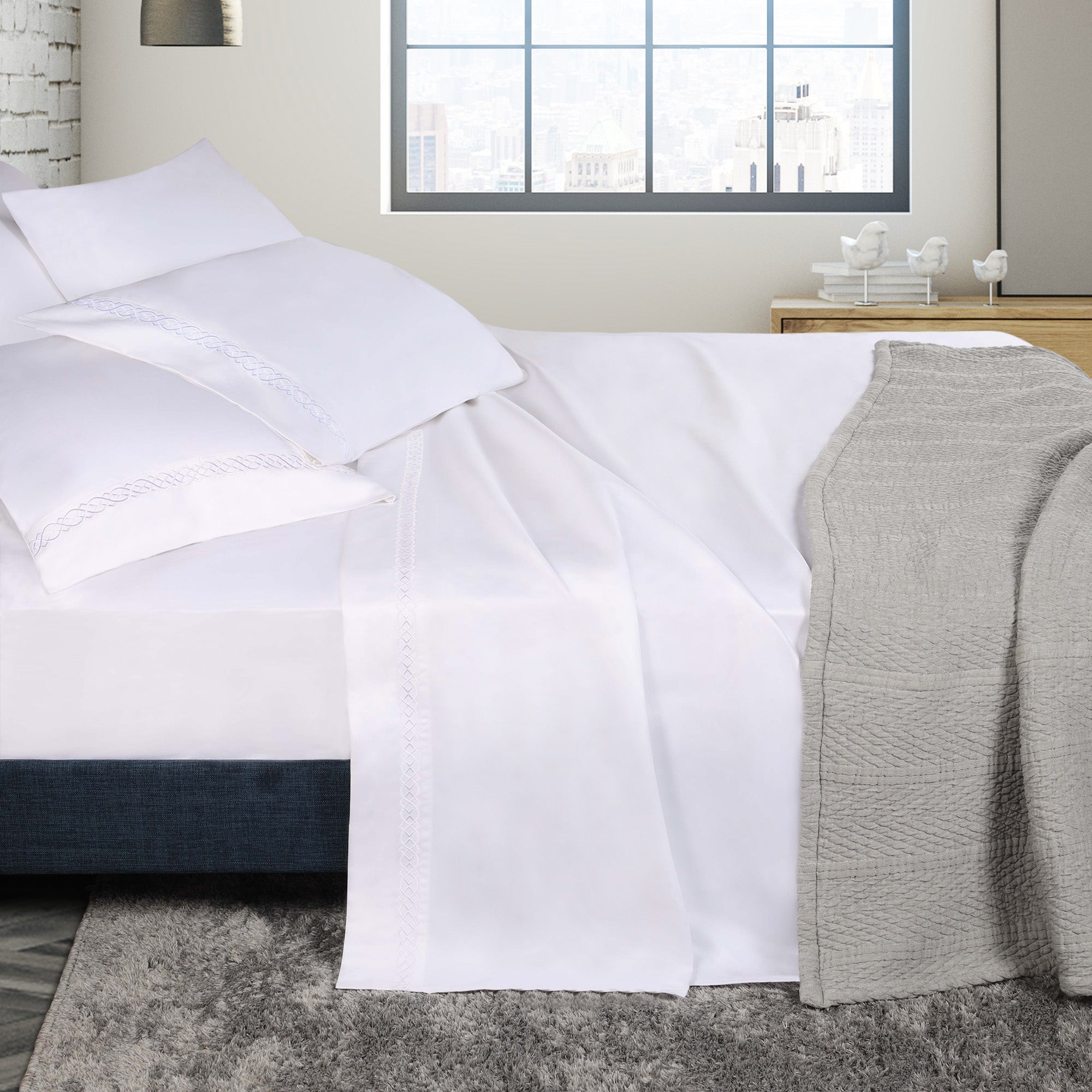 Luxury 1000 Thread Count Egyptian Cotton Bed Sheet Set - Queen Size, Soft & Breathable for Ultimate Comfort - Perfect for Master Bedroom, Guest Room & Hotel Use