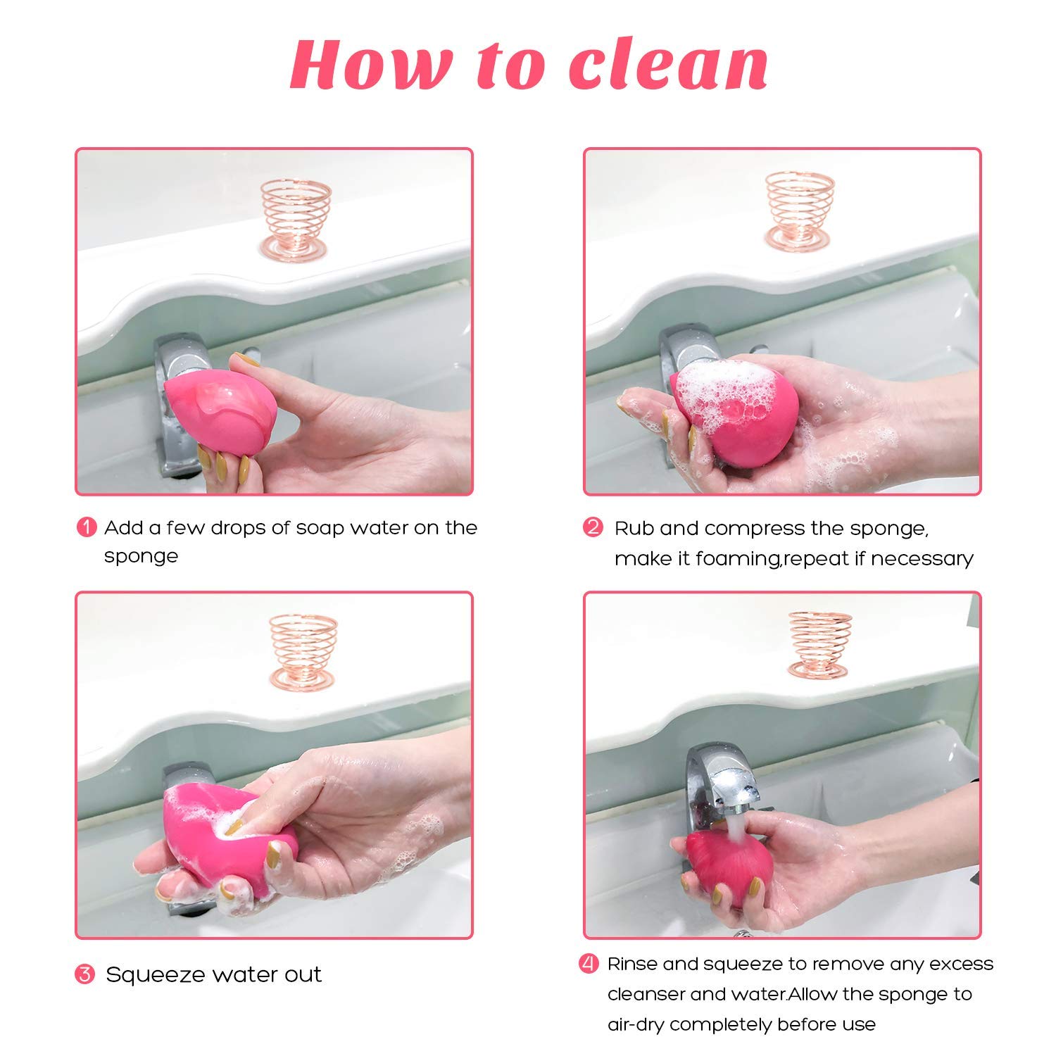 12 Pack Makeup Sponge Blenders - Beauty Blending Sponges Set with 2 Sponge Holders for Foundation, Concealer, BB Cream & Sunscreen | Perfect for Liquid & Powder Makeup Application, Travel & Professional Makeup Kits