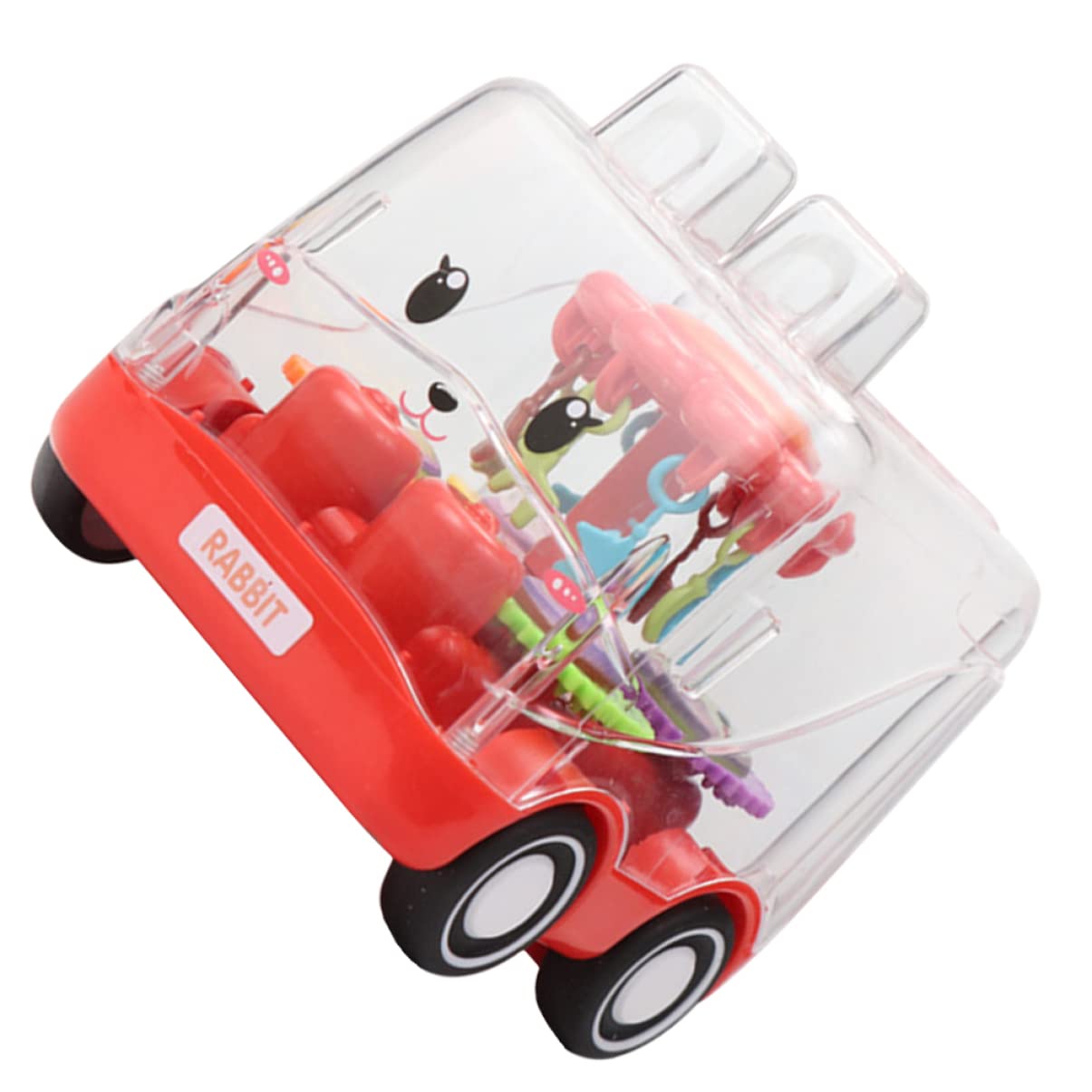 TOYANDONA Clear Bus Pull Back Wind Up Toy Car - Transparent Kids Vehicle for Pretend Play, Collectibles & Gift Ideas