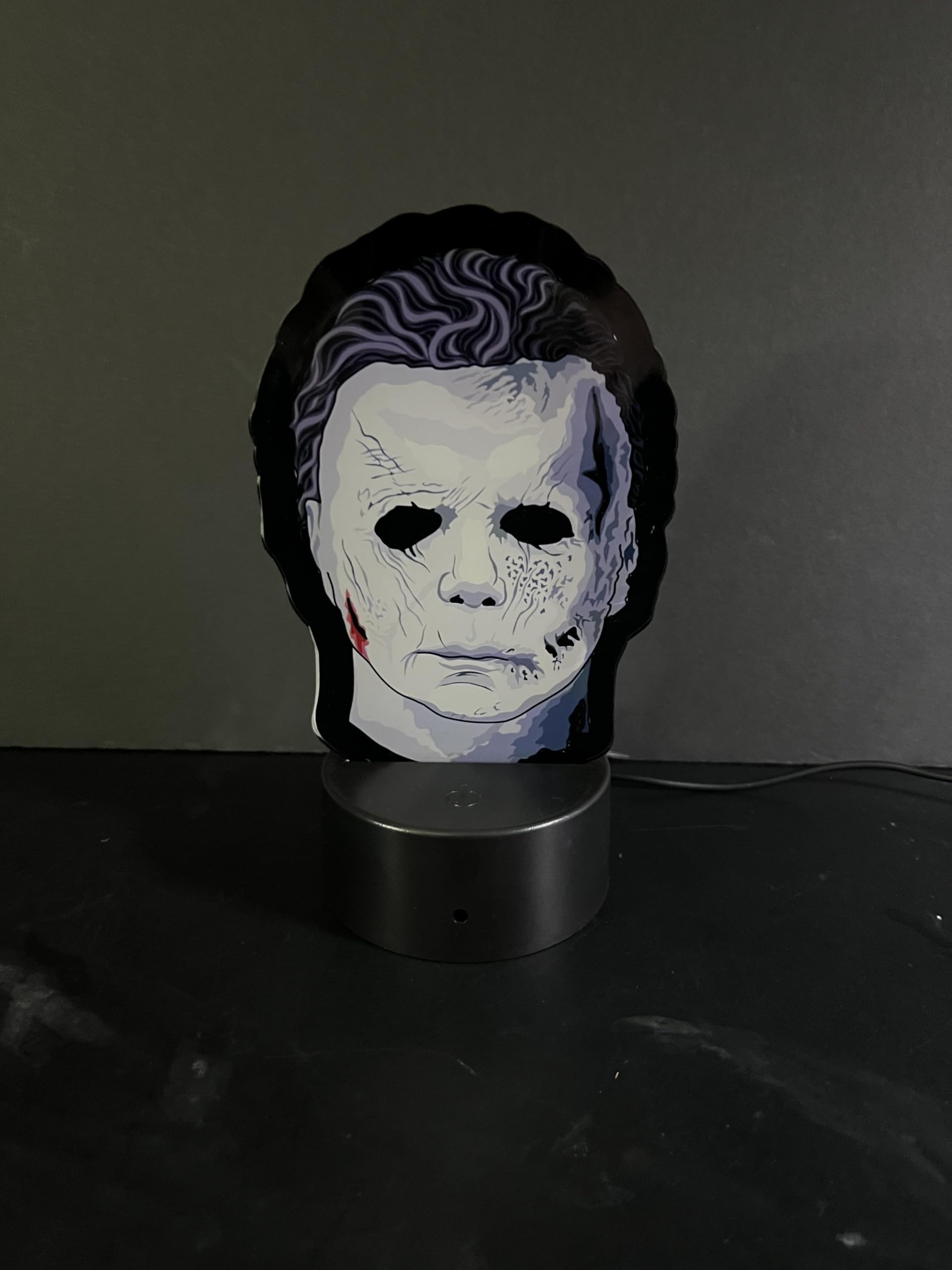 Michael Night Light - Halloween LED Desk Lamp for Kids Room, Bedside, Nursery | Spooky Decor & Nightlight for Sleep, Parties, Study