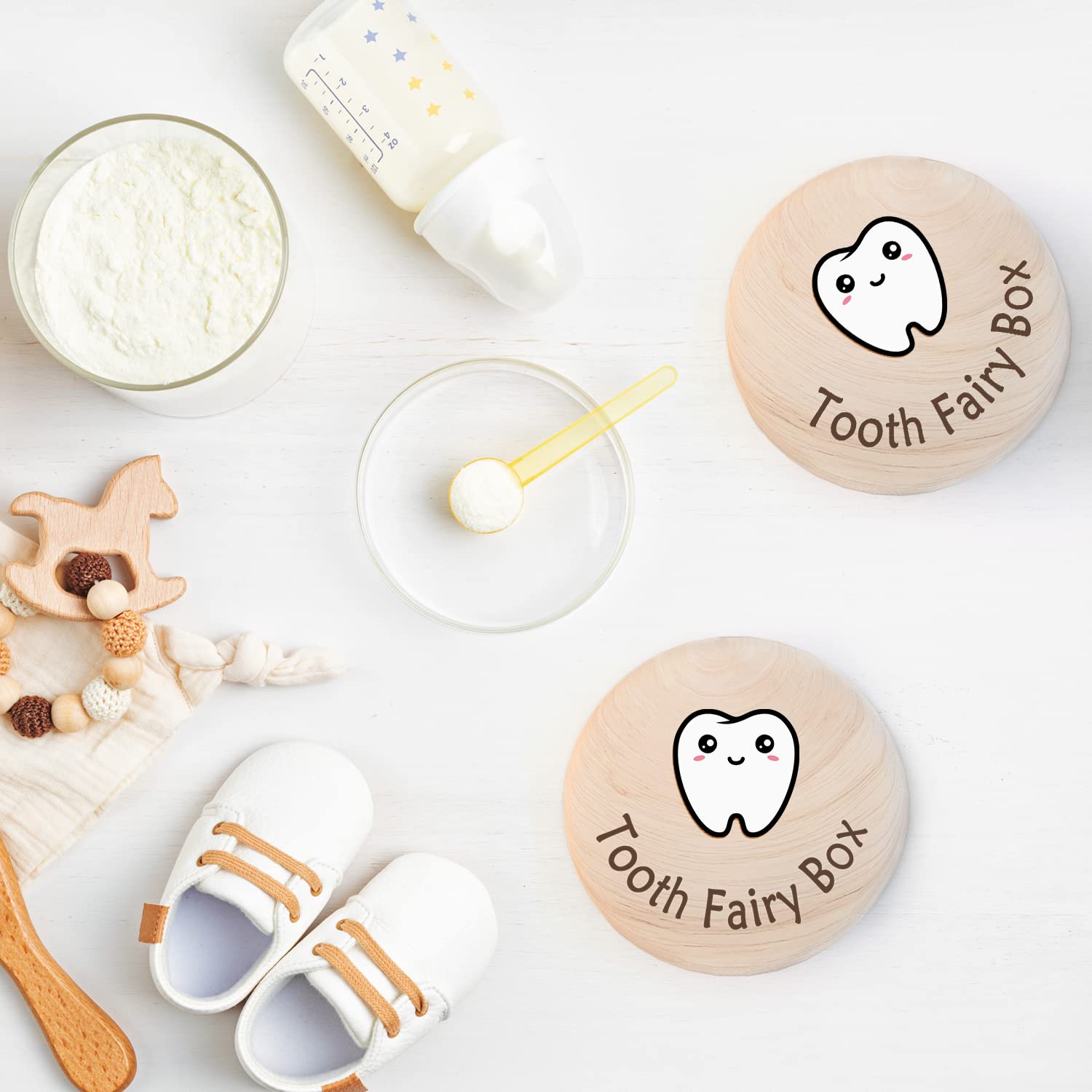Tooth Fairy Box for Kids - Wooden Keepsake Storage Box with 3D Tooth for Lost Teeth | Cute Tooth Container for Boys & Girls | Perfect for Placing Under Pillow at Night | Great Gift Idea for First Lost Tooth
