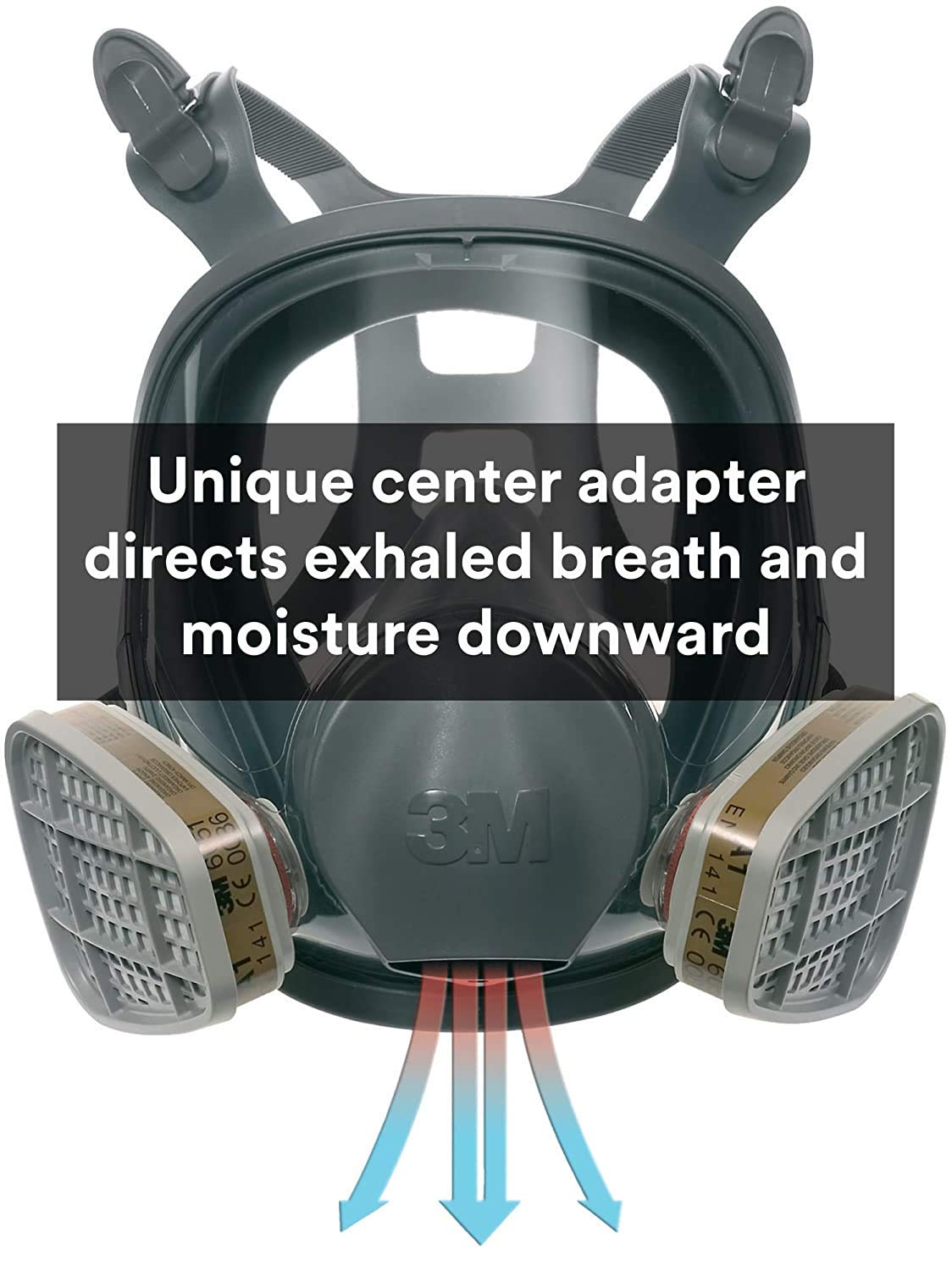 3M 6800 Full Face Reusable Respirator Mask - Medium Size, NIOSH Approved for Painting, Chemical Handling & Industrial Safety Protection