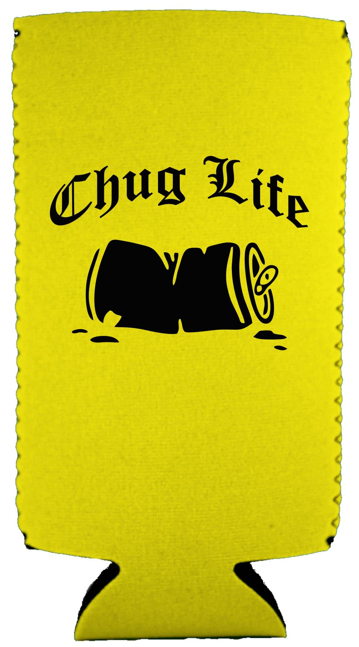 Chug Life Slim Can Coolie (Yellow 2 Pack) - Insulated Beer Can Holder for 12oz Cans - Perfect for Beach, Pool, BBQ & Outdoor Parties