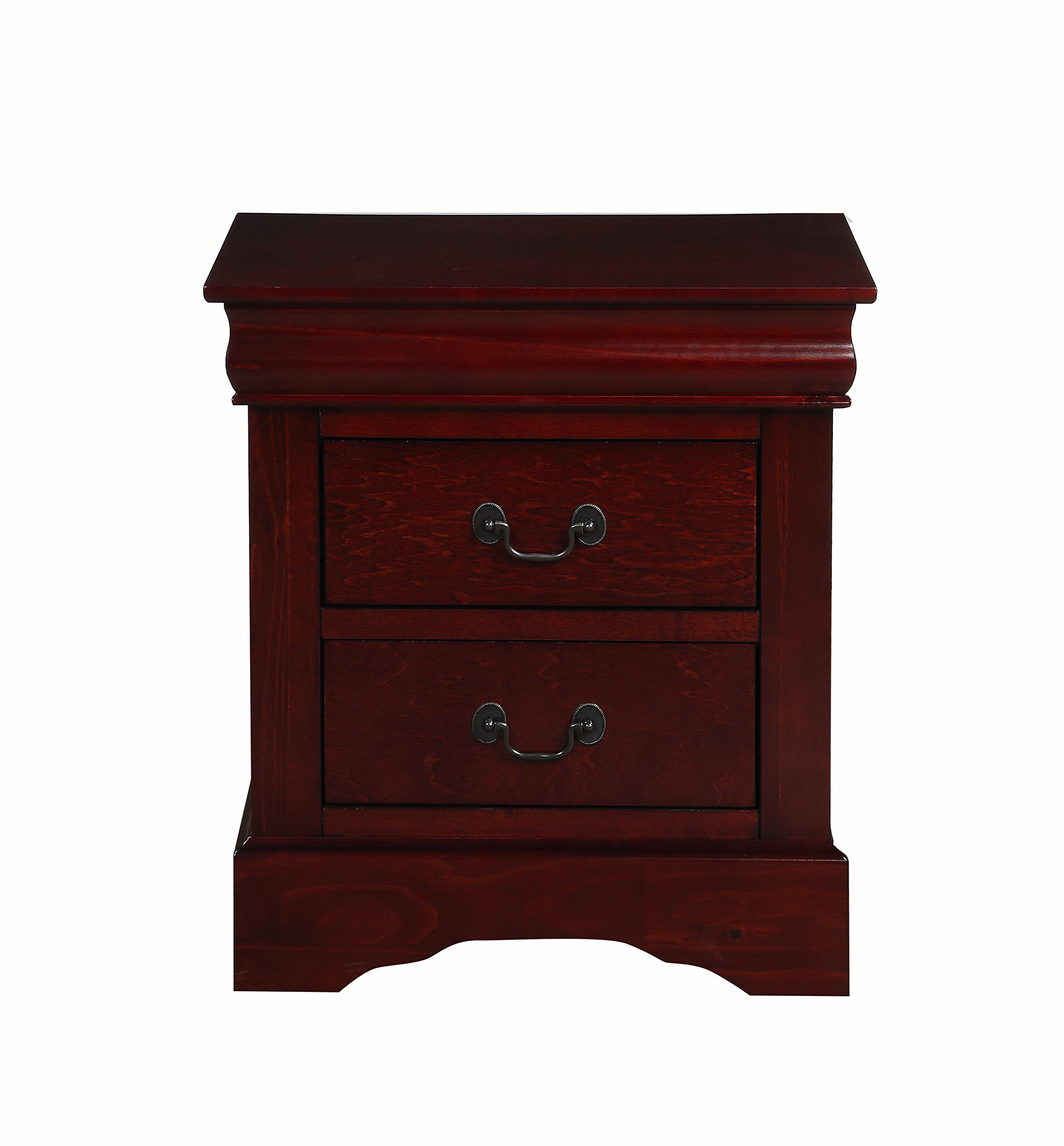Mid Century Modern Solid Wood Nightstand with 2 Drawers - Rustic Cherry Bedside Table for Bedroom & Living Room - Compact Dresser for Small Spaces, Home Decor & Storage Solution