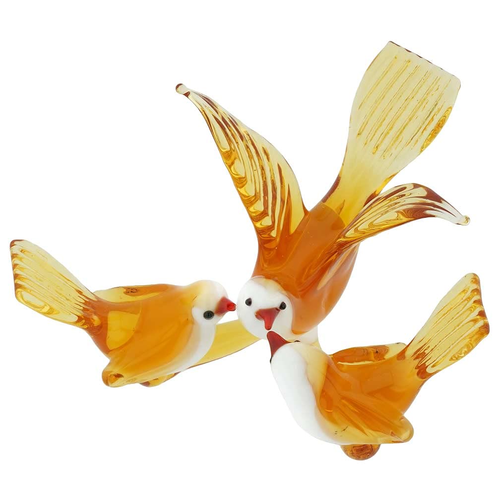Authentic Murano Glass Dove with Chicks Figurine - Handmade in Venice Italy - Elegant Home Decor & Thoughtful Gift for Weddings, Anniversaries & Housewarming