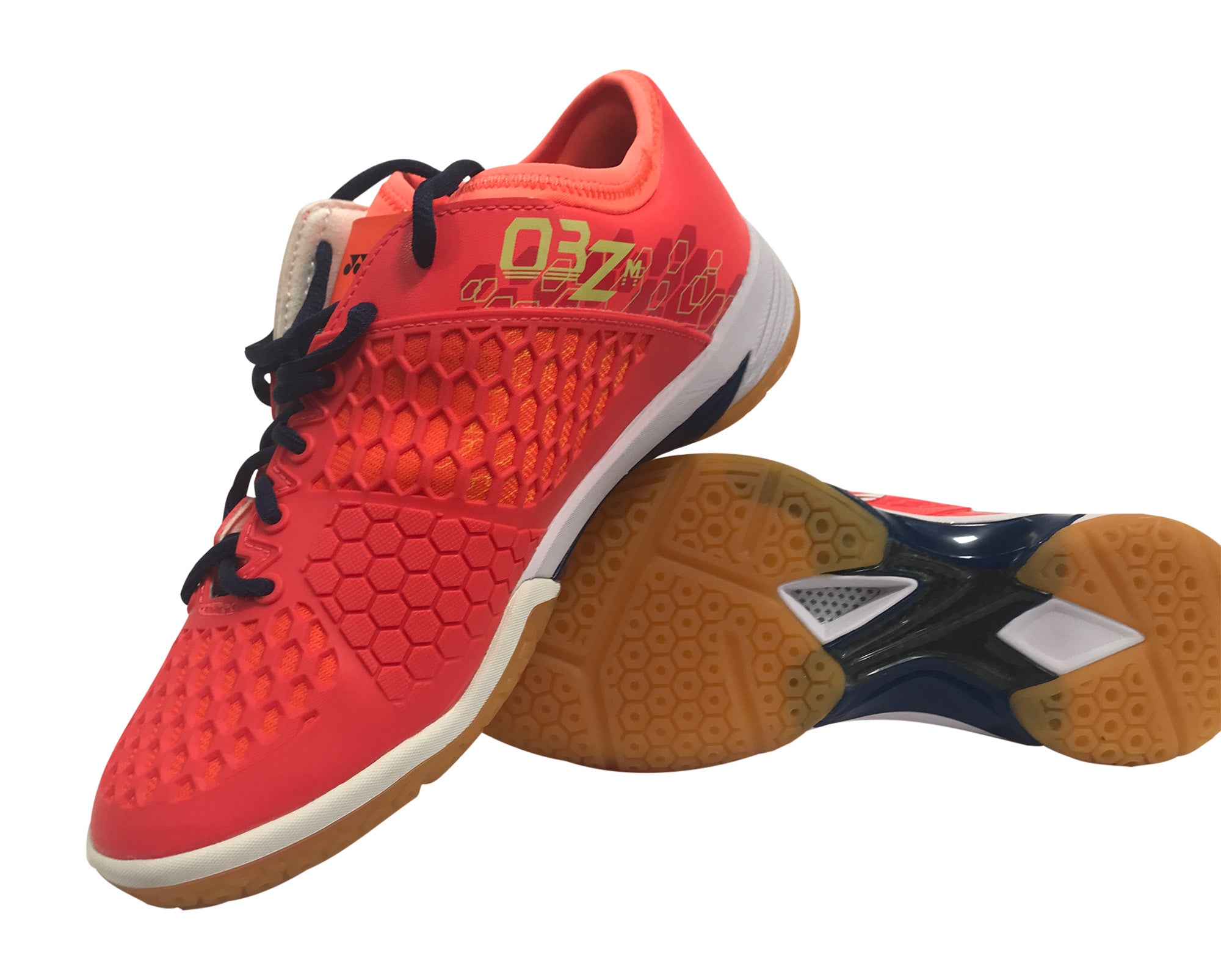 Yonex PC 03 Z MEX Men's Badminton Shoes - Coral Red | Lightweight & Breathable Court Shoes for Badminton, Tennis & Indoor Sports