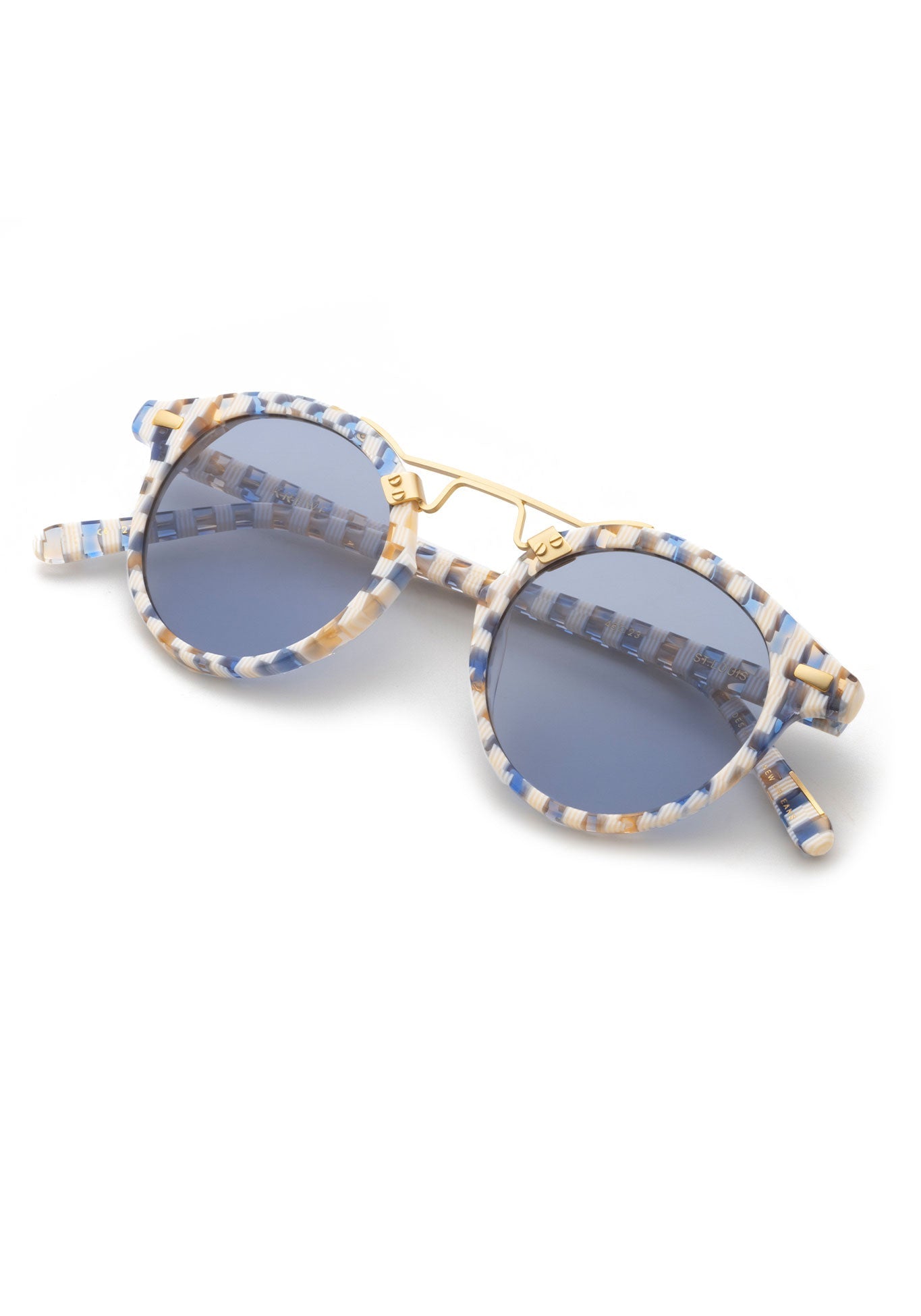 ST. LOUIS CLASSICS 18K Gold Pincheck Sunglasses with Custom Vanity Tint - Stylish UV Protection for Driving & Outdoor Activities