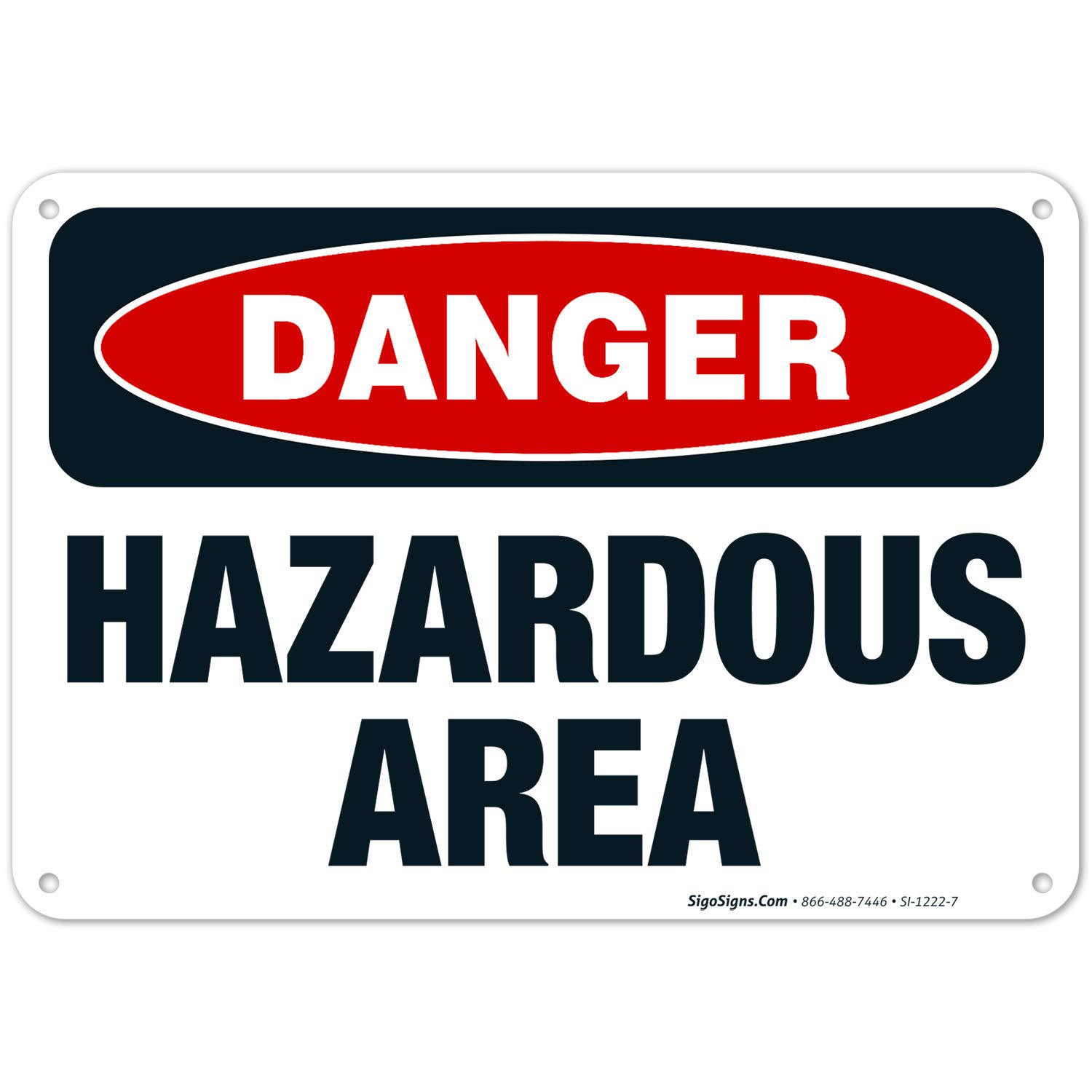 Danger Hazardous Area Sign - OSHA Compliant 10x7 Inches Rust-Free .040 Aluminum Safety Sign | Fade-Resistant for Indoor & Outdoor Use | Made in USA | Perfect for Construction Sites, Warehouses & Industrial Facilities