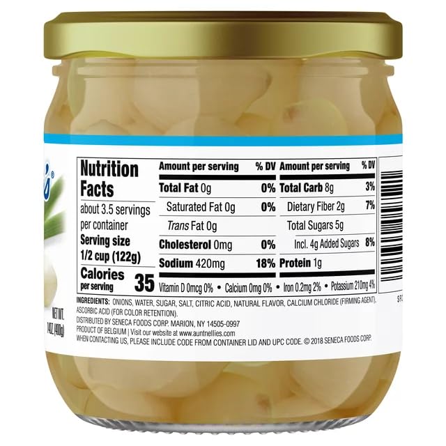 Aunt Nellie's Holland Style Onions 14oz (Pack of 3) - Premium Pickled Pearl Onions for Salads, Sandwiches & Charcuterie Boards