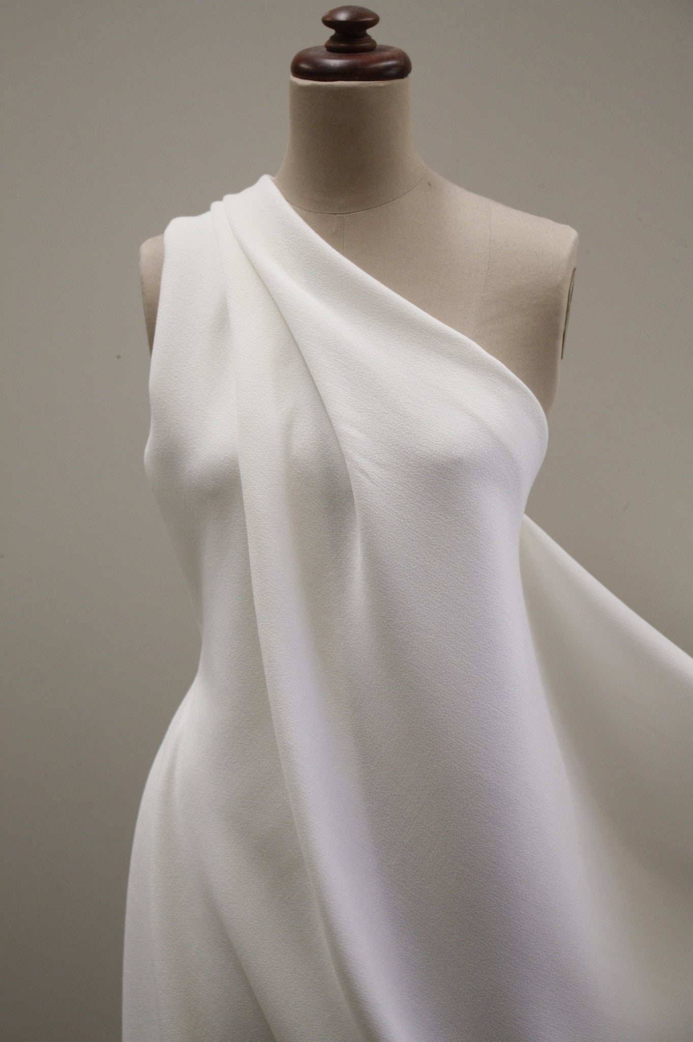 Bianco Double Crepe Fabric - Premium Stretch Crepe Material for Dresses, Skirts & Blouses - Perfect for Evening Wear, Bridal Gowns & Formal Attire