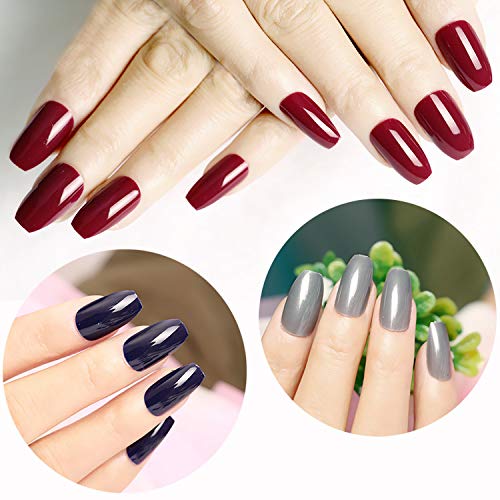 YIMART 500pcs Clear Coffin Fake Nails - Ballerina Acrylic Full Cover Artificial Nail Tips for Salon & DIY Manicure - Long Lasting Ballet Shape False Nails for Party, Wedding & Special Occasions