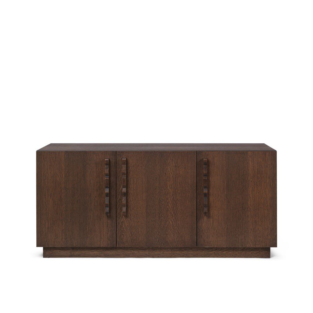 FERM LIVING Unda Sideboard - Dark Stained Oak Modern Storage Cabinet for Living Room, Bedroom & Dining Room | Scandinavian Design Sideboard with Shelves & Drawers