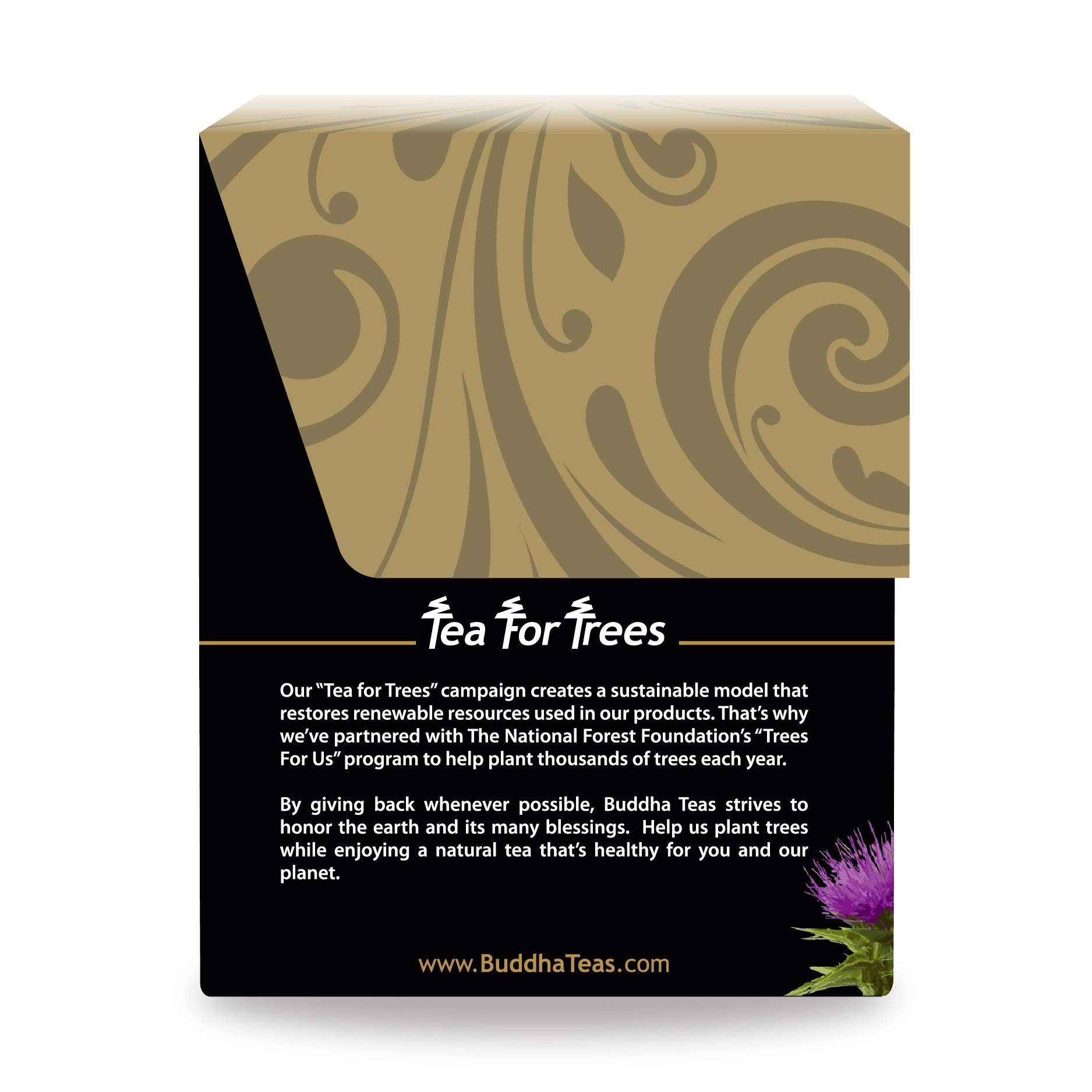 Organic Milk Thistle Tea by Buddha Teas - OU Kosher, USDA & CCOF Certified, 18 Bleach-Free Tea Bags | Supports Liver Health & Detox, Perfect for Daily Wellness & Relaxation