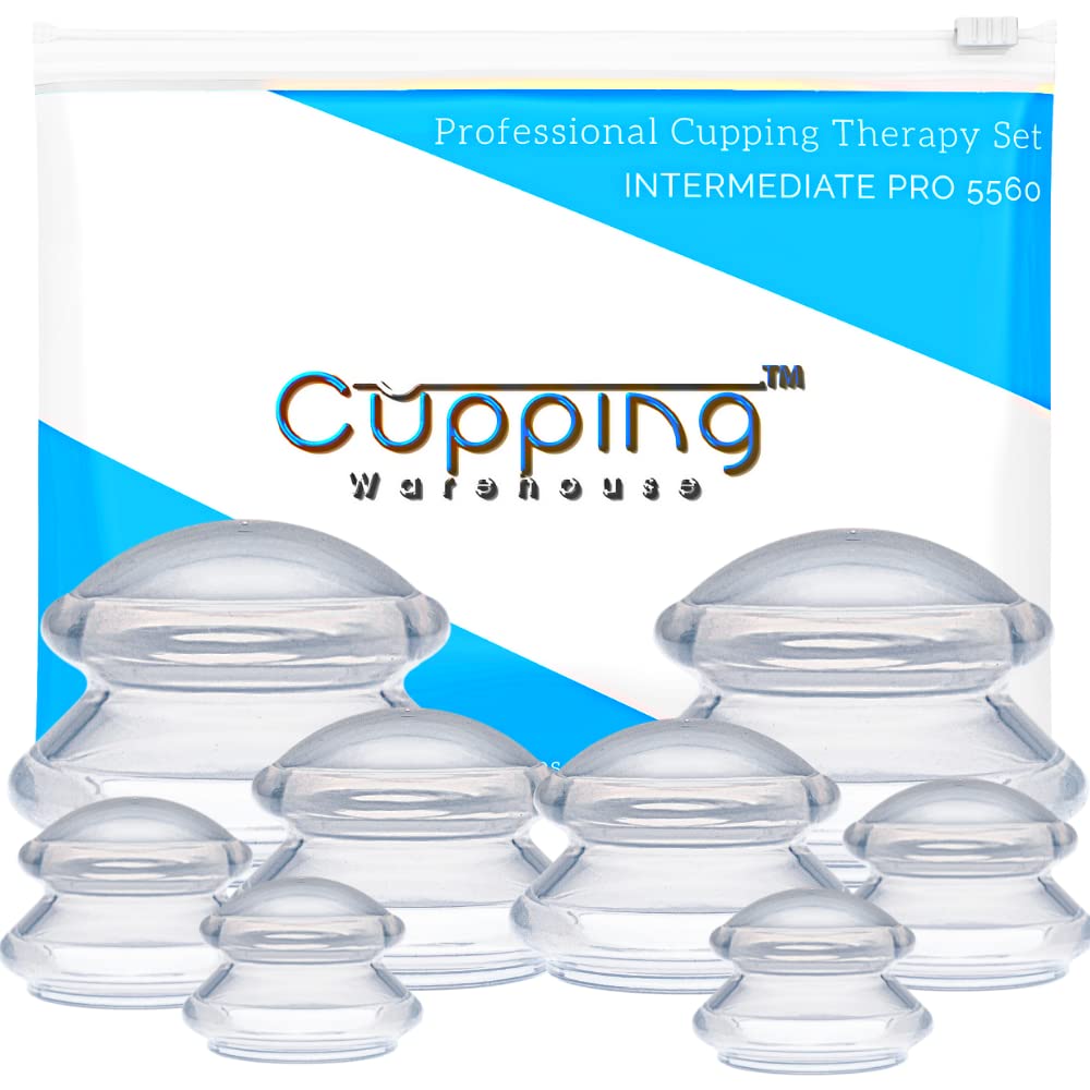 Professional Silicone Cupping Therapy Set - 8 Cups (4 Sizes) for Pain Relief & Muscle Recovery - Home & Spa Use - Vacuum Suction Massage Cups for Back, Neck & Shoulder Relaxation - Perfect for Athletes & Physical Therapy