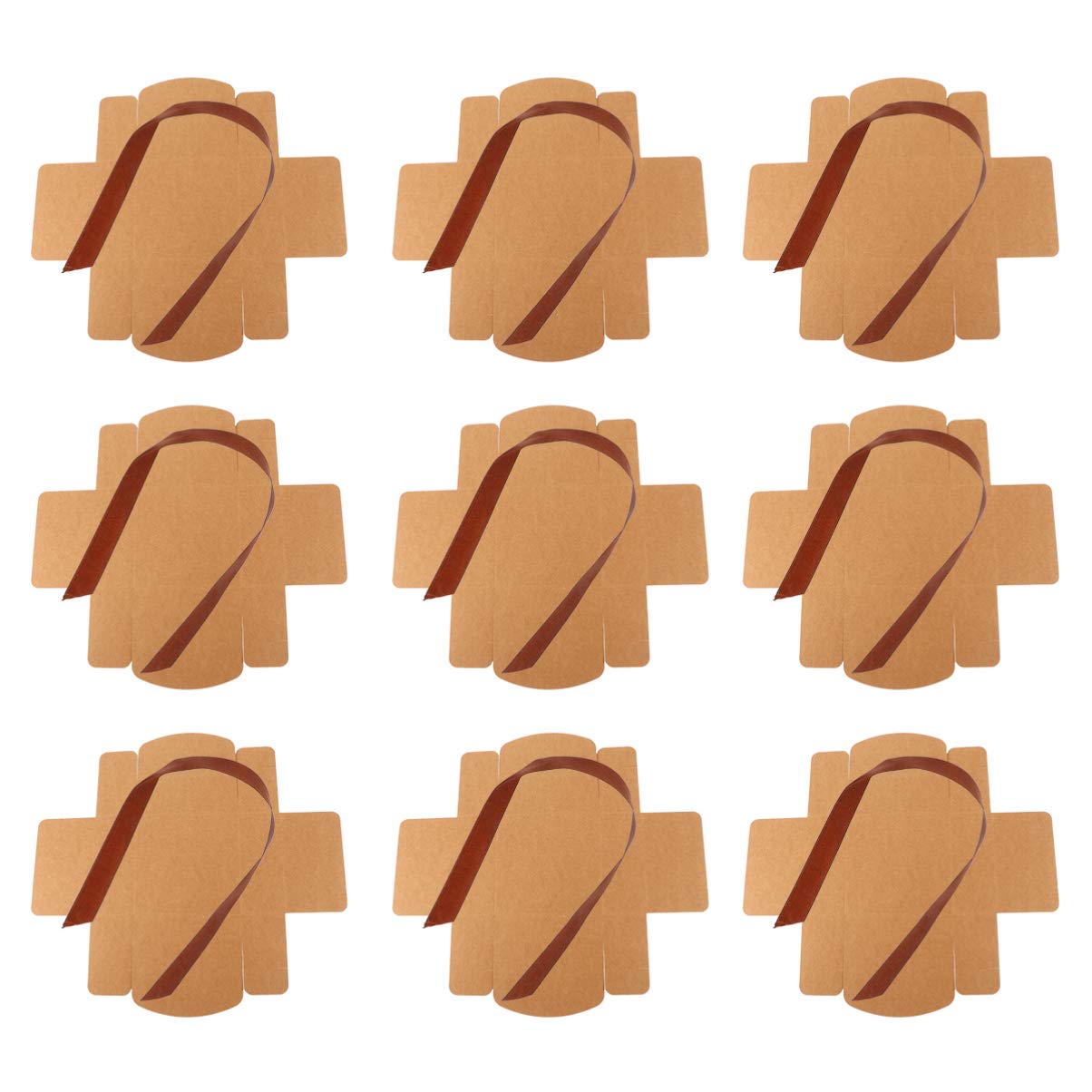 20Pcs Kraft Paper Candy Boxes - Eco-Friendly Wedding Treat Containers for Cookies, Biscuits & Pies | Perfect for Birthday Parties, Baby Showers & Wedding Favors | Reusable & Food-Safe Kraft Paper Trays