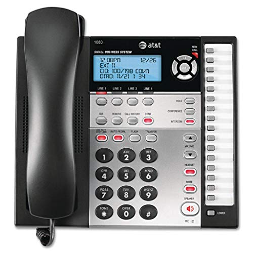 AT&T 1040 Corded 4-Line Expandable Business Phone System with Caller ID & Speakerphone - Ideal for Offices, Call Centers & Small Businesses