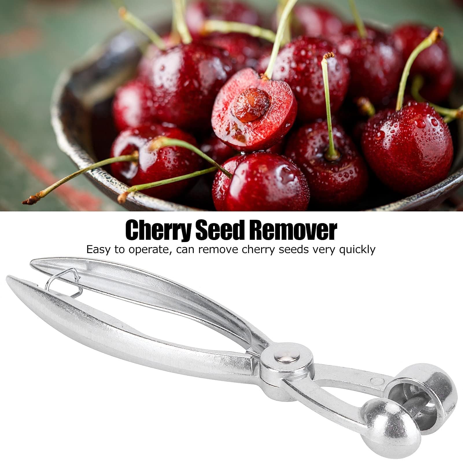 2PCS Cherry Pitter Tool - Aluminum Alloy Seed Remover for Cherries & Olives - Kitchen Essentials