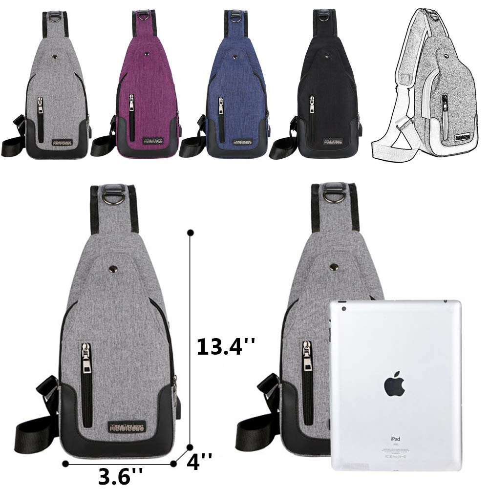 Lightweight Travel Gym Bike Sling Bag - Water-Resistant Shoulder Backpack with USB Charging Port for Men & Women | Perfect for Cycling, Workouts, Commuting & Day Trips