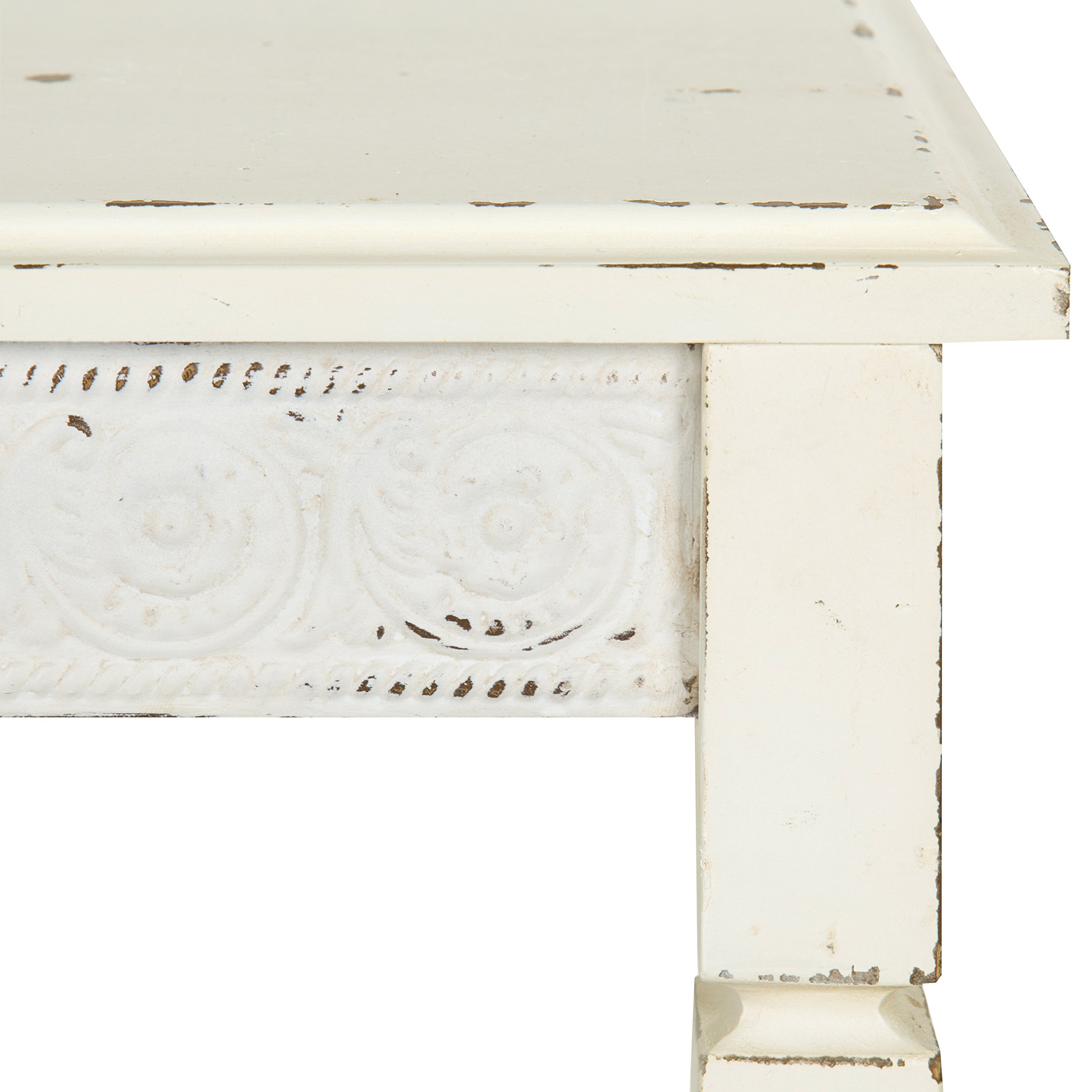 Kate and Laurel Idabelle Wood Side Table with Drawer - Cream Nightstand for Bedroom, Living Room, or Office - Small End Table with Storage Space