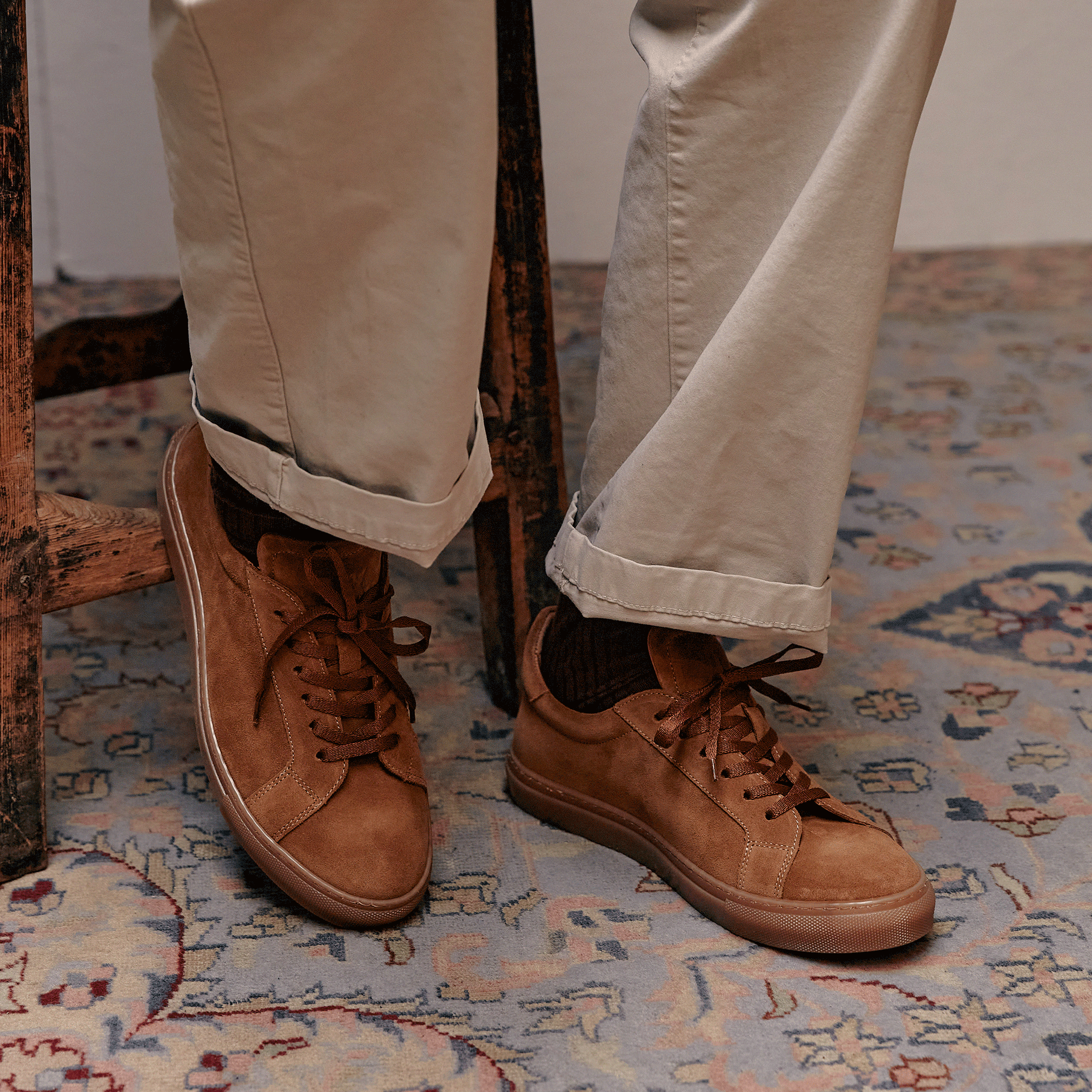 ANCOATS Men's Casual Sneakers - Stylish Date & Gum Color Shoes for Everyday Wear | Perfect for Dating, Walking & Casual Outings