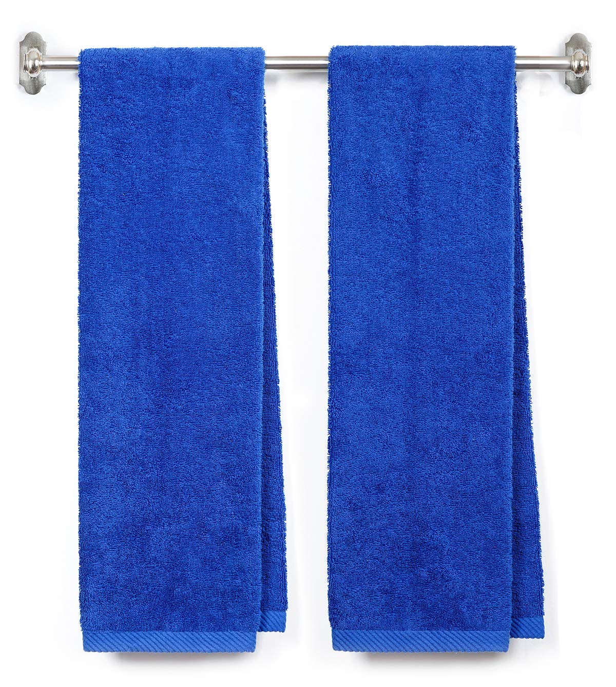 Personalized Embroidered Terry Gym Towel - Royal Blue 2 Pack - Soft Absorbent Workout Towel for Yoga, Running & Fitness Training