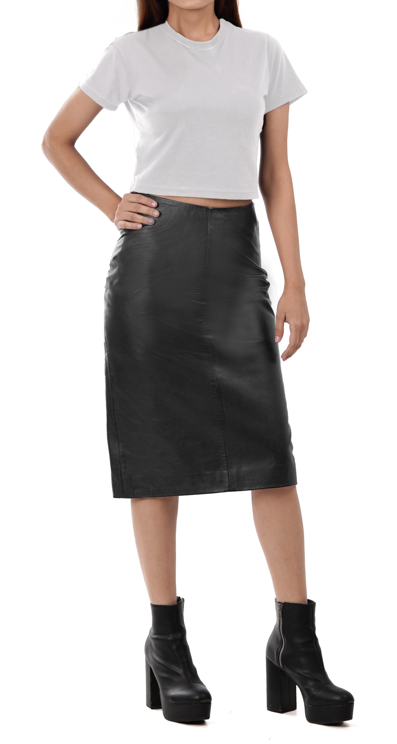 Decrum Women's Real Leather Skirts - Trendy Casual Mini & Midi Leather Skirts for Women | Perfect for Office, Date Night & Fall Fashion Outfits