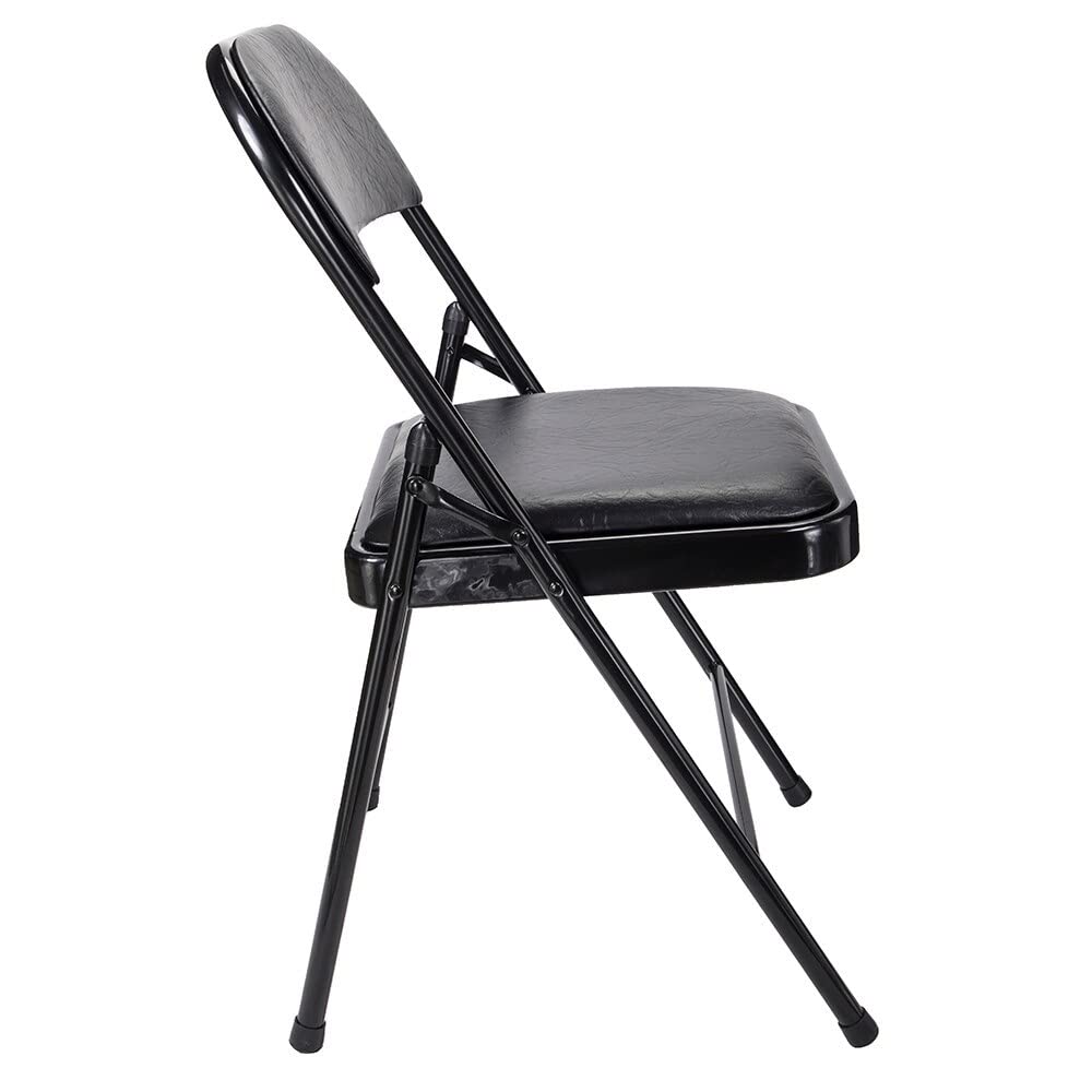 Westerly Folding Chair 2 Pack - Heavy Duty Stackable Indoor Outdoor Chairs for Events, Weddings, Parties, Picnics, Office & Dining - Portable Commercial Seating Solution in Black