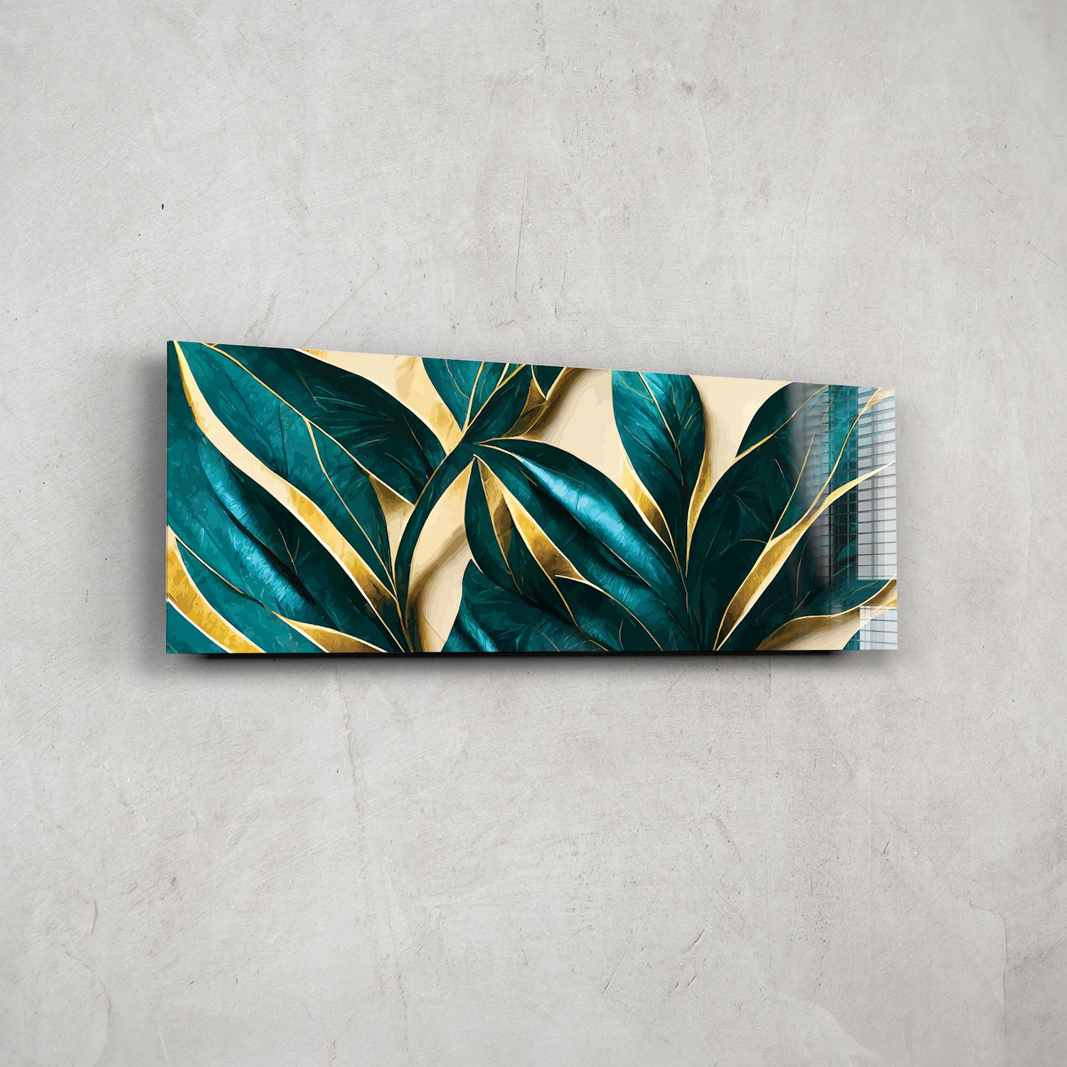 Vivid Leaves Panoramic Wall Art - Stunning Nature-Themed Home Decor for Living Room, Bedroom & Office | Perfect for Modern Interior Design & Gift Giving