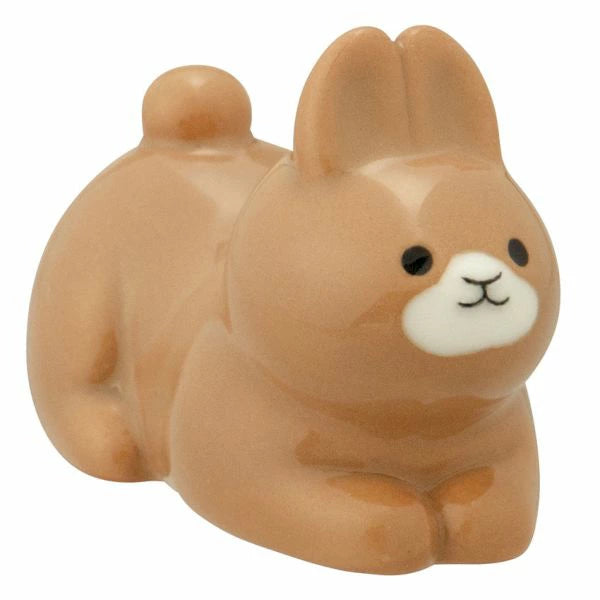 Brown Rabbit Chopstick Rest & Pen Holder - Elegant Tableware for Asian Dining & Stylish Desk Organizer for Office