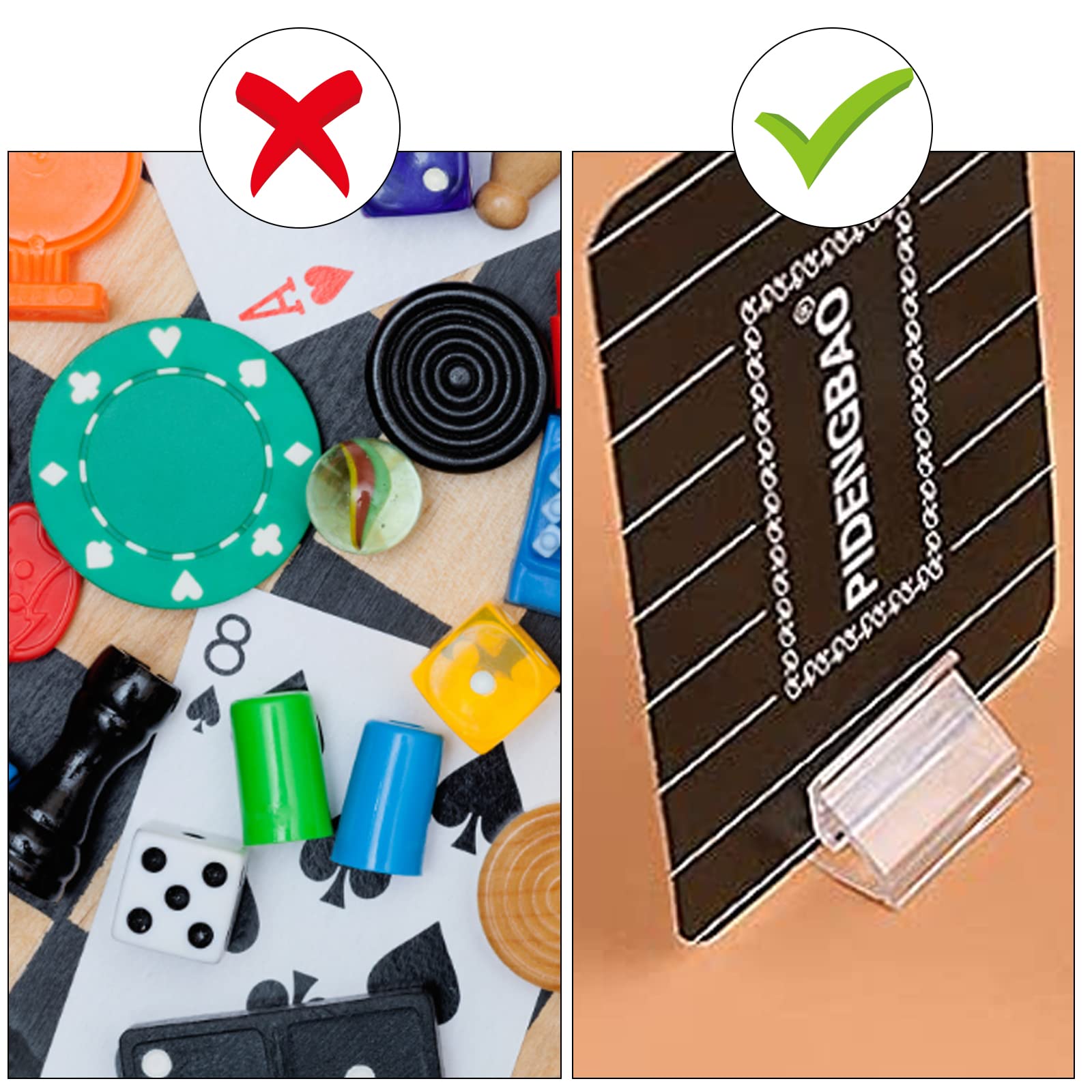 24-Piece Clear Plastic Game Card Stands & Holders - Perfect for Board Games, Card Games, and Party Favors - Durable Card Markers for Game Nights, Poker, Magic Tricks & Family Gatherings