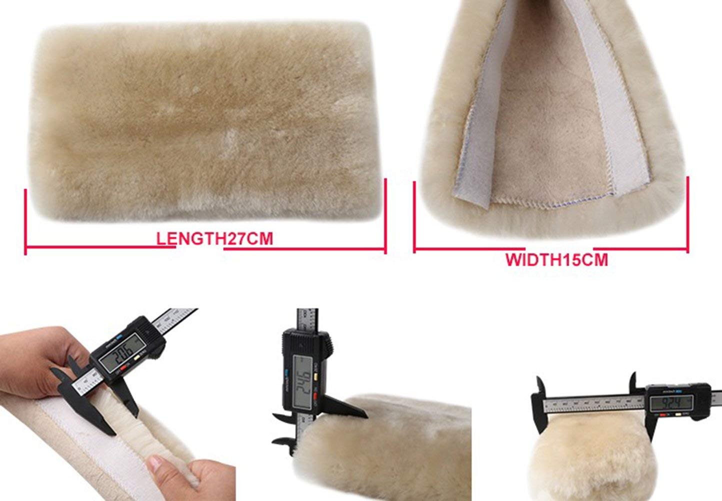 2 Packs Soft 100% Pure Wool Car Seat Belt Covers - Universal Shoulder Pad Protector for Adults, Kids & Baby - Comfortable for Car, Truck, SUV & Airplane Travel (Pearl White) | Reduce Friction & Improve Comfort on Long Drives