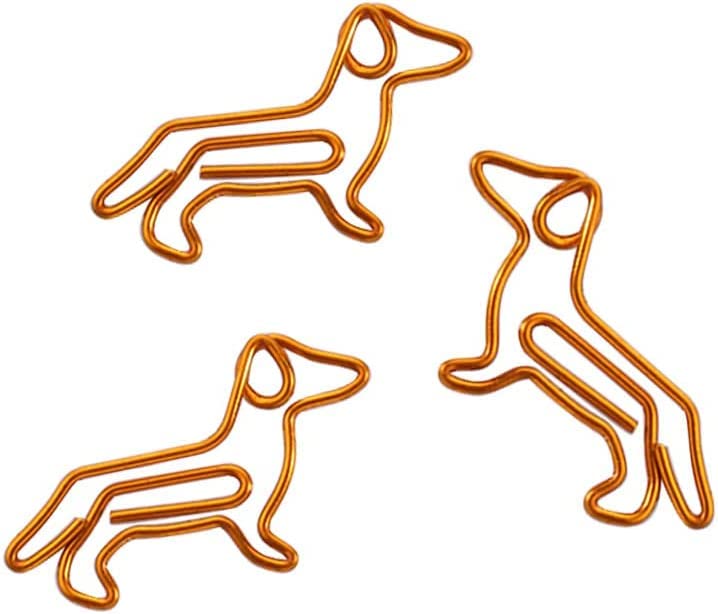 20 PCS Dachshund Shaped Paper Clips - Cute Dog Design Small Paper Clips for Office, School, Planner, Notebook & Bookmarking - Fun Office Supplies & Unique Gifts for Dog Lovers