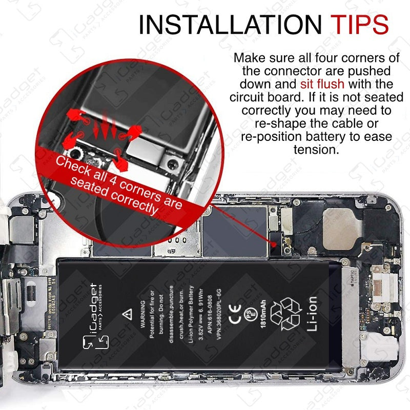 Premium iPhone 5c/5s Battery Replacement Kit - High Capacity Long Lasting Battery for iPhone 5c/5s - Perfect for Home DIY Repair, Travel & Emergency Power Backup