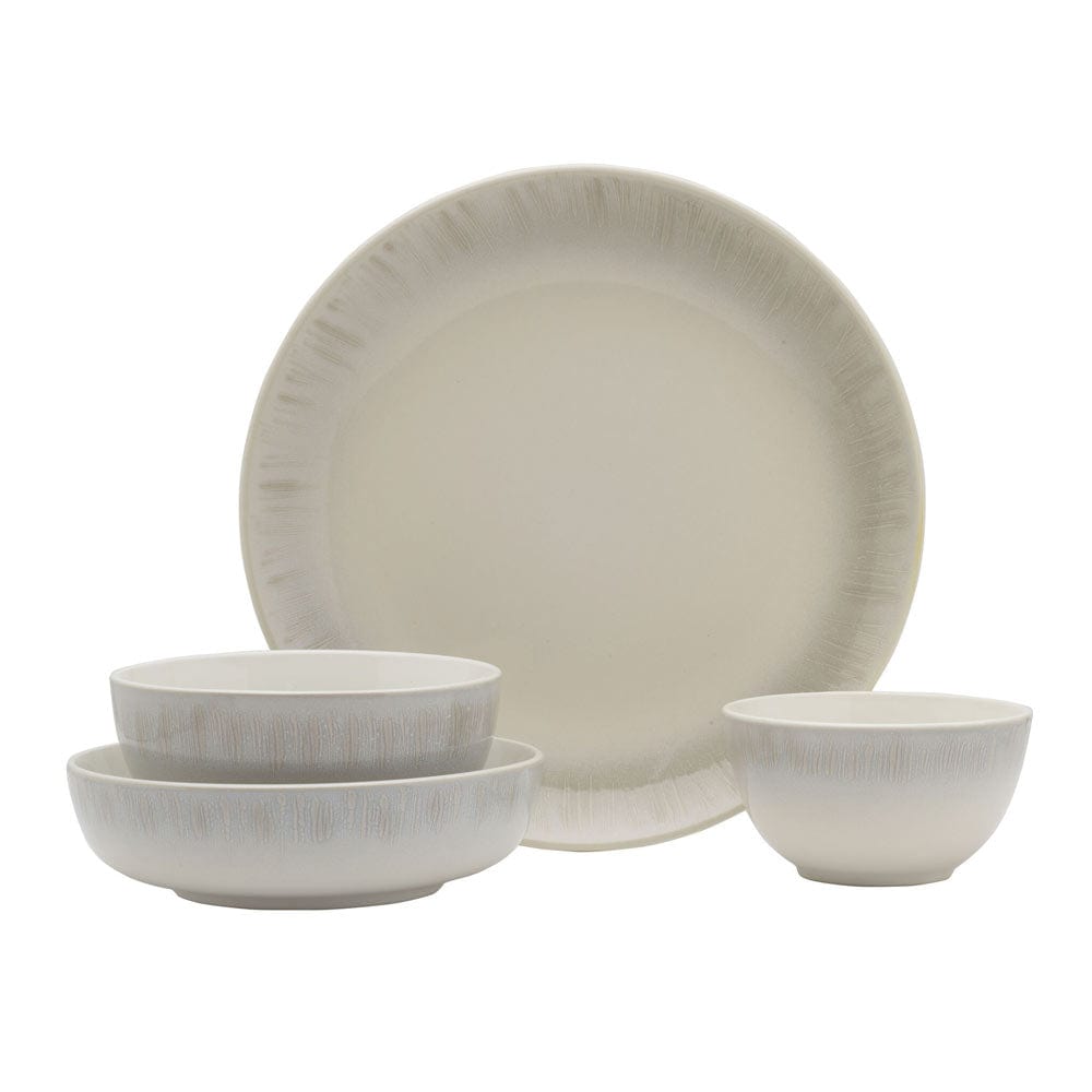 Logan Grey 32-Piece Dinnerware Set - Service for 8 People - Porcelain Plates, Bowls & Mugs - Elegant Dinnerware for Family Gatherings, Dinner Parties & Everyday Use