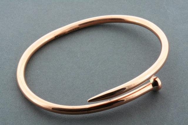 Copper Nail Bangle Bracelet for Women - Elegant Thin Minimalist Cuff for Boho Chic & Everyday Wear