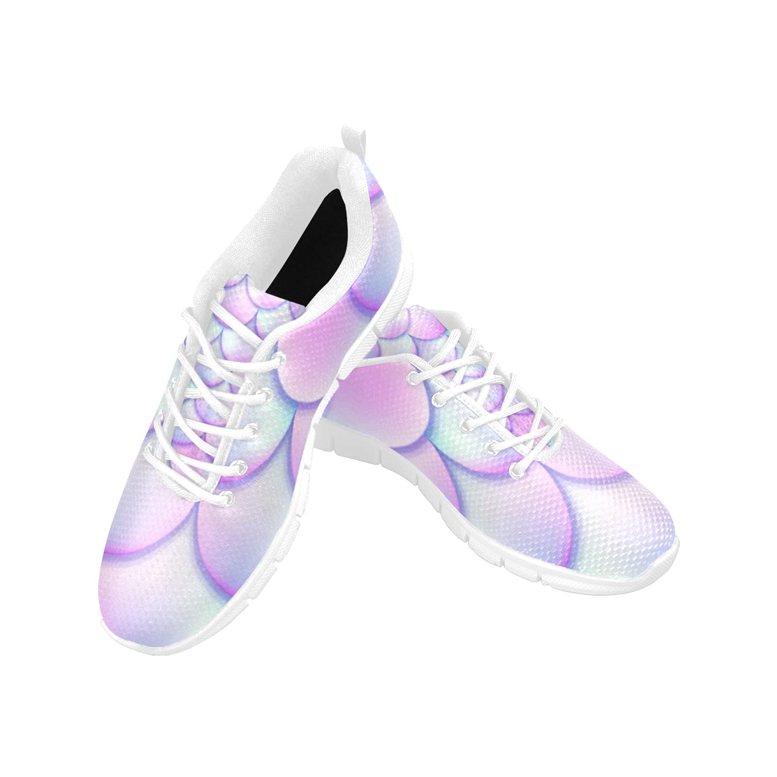 ANANGTEE Women's Rainbow Neon Mermaid Scale Sneakers - Fashion Slip-On Tennis Shoes with Arch Support, Non-Slip Sole | Lightweight & Breathable for Walking, Running & Casual Wear | Perfect for Gym, Workout & Everyday Fashion