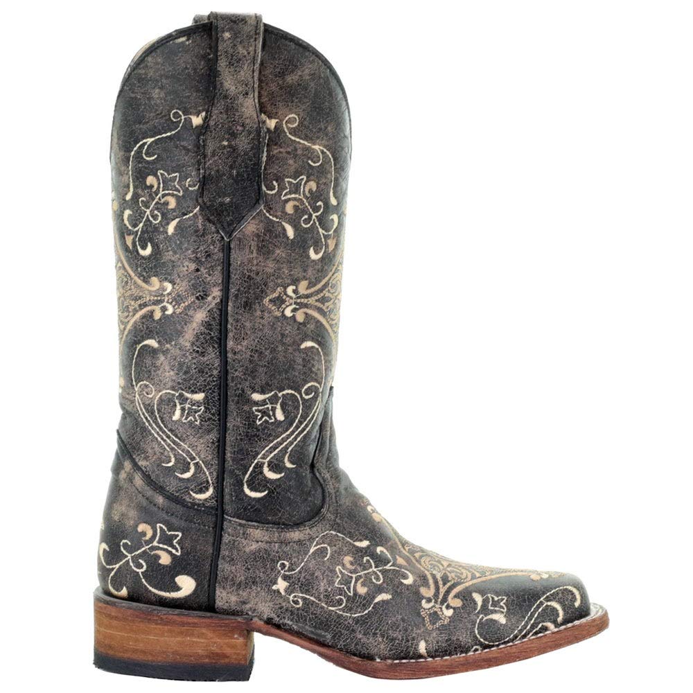 Corral Women's L5078 Circle G Embroidery Leather Cowgirl Boots - Western Style Ankle Boots for Country Dancing, Rodeo & Fashion Outfits