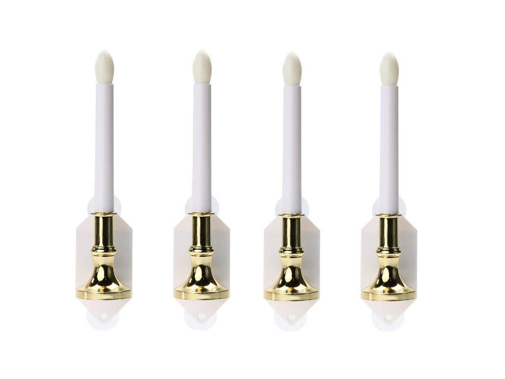 Solar Powered Flameless LED Candles - 4 Pack Flickering Window Wall Lights with Suction Cups, Romantic Battery Operated Night Lamp for Home Decor, Wedding, Christmas, Halloween & Seasonal Festival Decorations