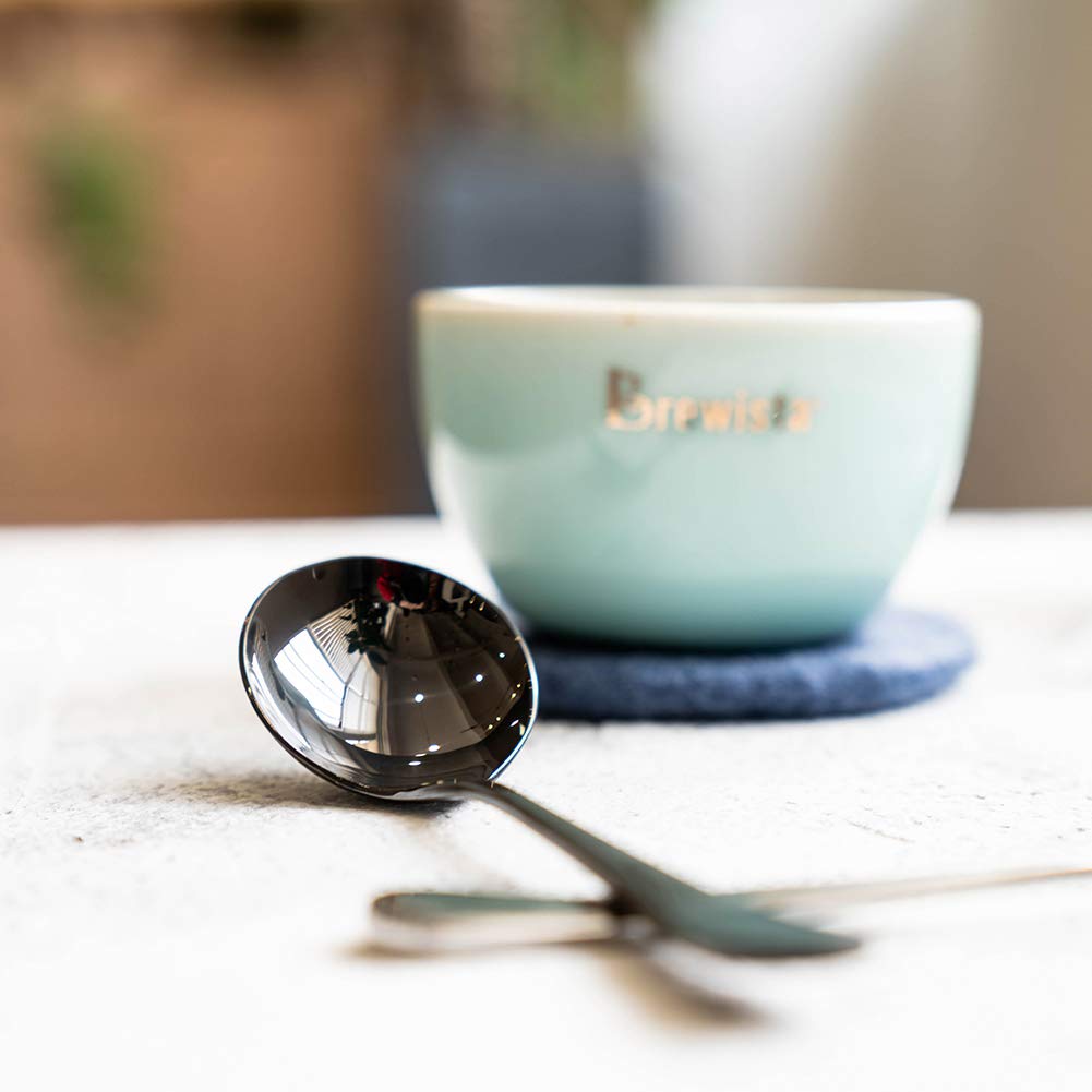 Professional Coffee Cupping Spoon Set of 2 - Round Stainless Steel Coffee Tasting Spoon for Roasters & Baristas - Perfect for Coffee Cupping, Brewing & Latte Art - Ideal for Home Baristas & Coffee Shops