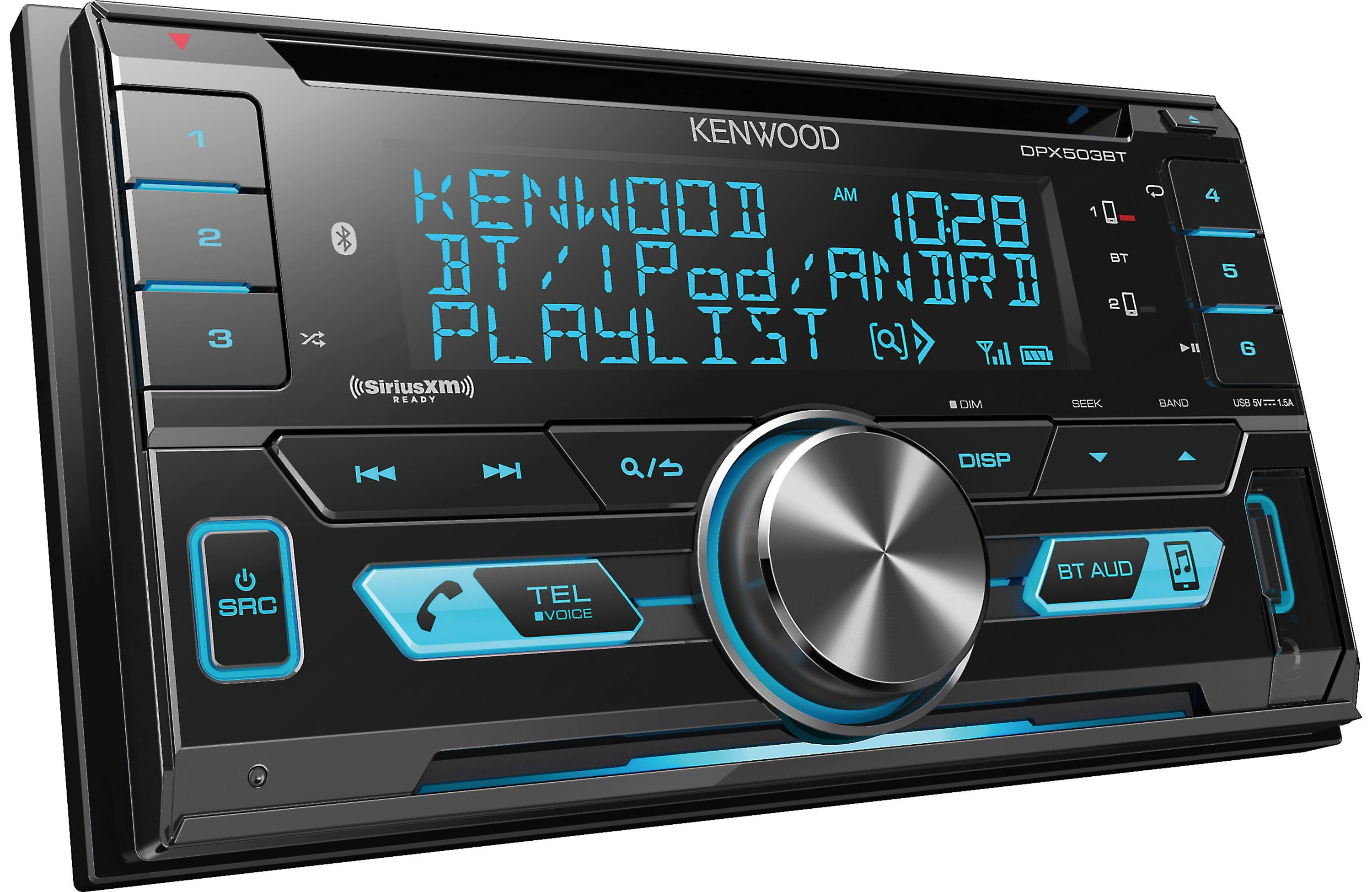 Kenwood DPX503BT Double Din CD Receiver with Bluetooth - Car Stereo System for Hands-Free Calling & Music Streaming - Perfect for Road Trips & Commuting