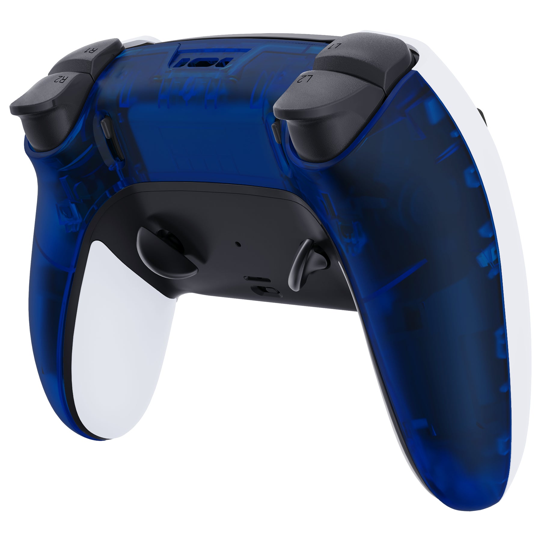 eXtremeRate Clear Blue Custom Back Housing & Bottom Shell for PS5 Edge Controller - DIY Replacement Cover | Enhance Grip & Style for Gaming, Streaming & Competitive Play