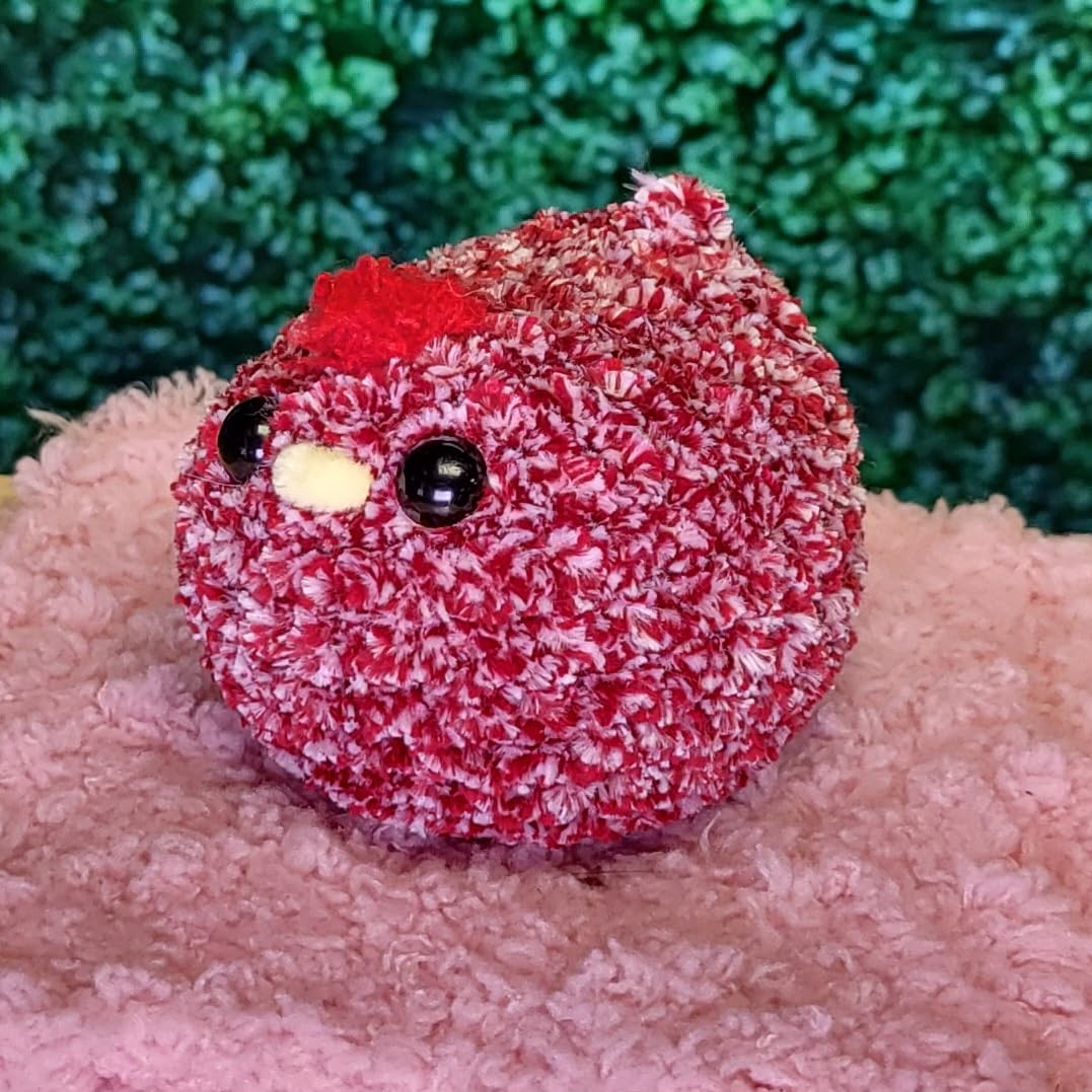 Handmade Crochet Mini Chicken Plush Stuffed Animal Toy - Adorable Red Soft Toy for Kids, Nursery Decor, Baby Shower Gift, and Collectibles